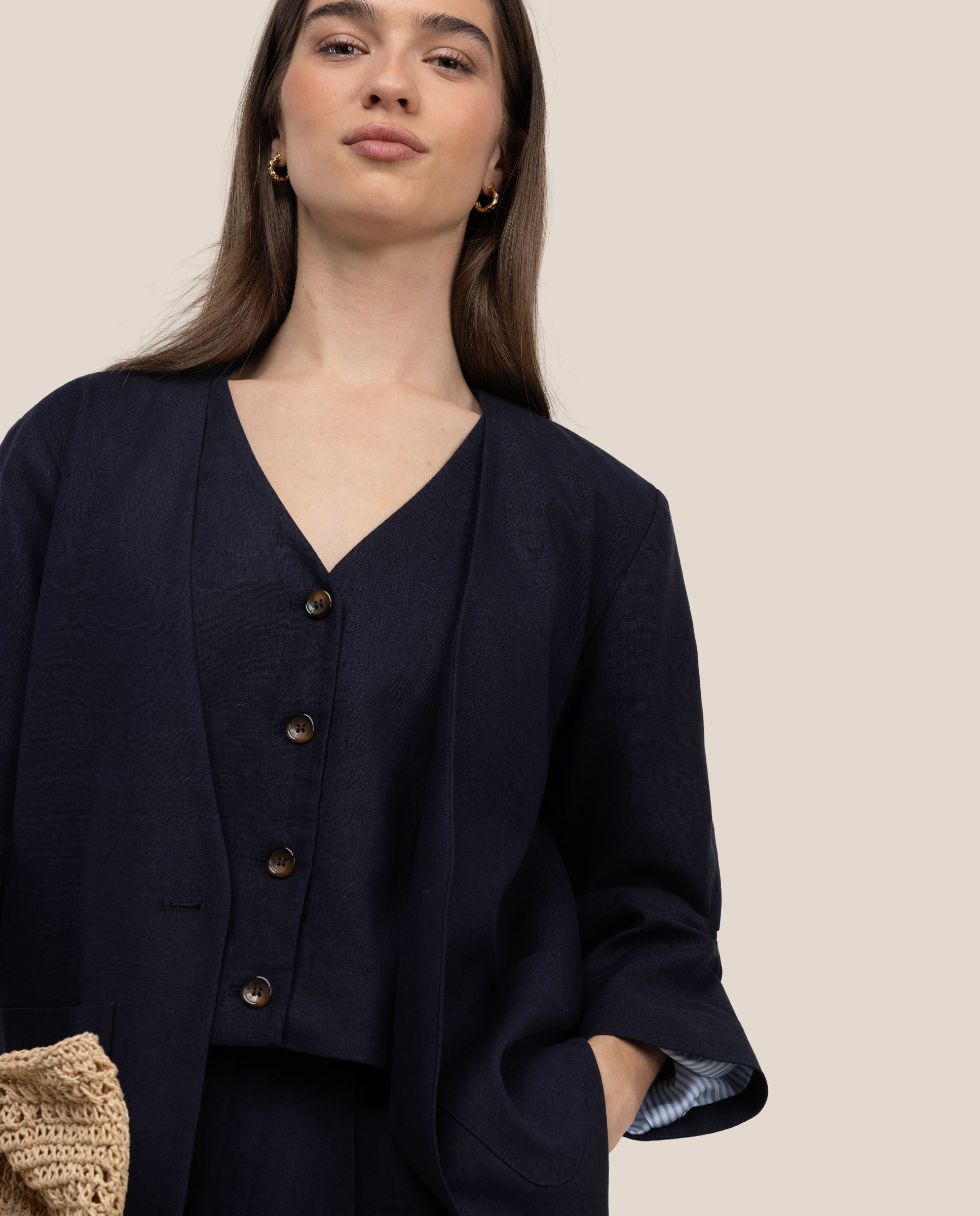 Blazer liso de mujer gaia - El Ganso - Azul marino Azul marino-4