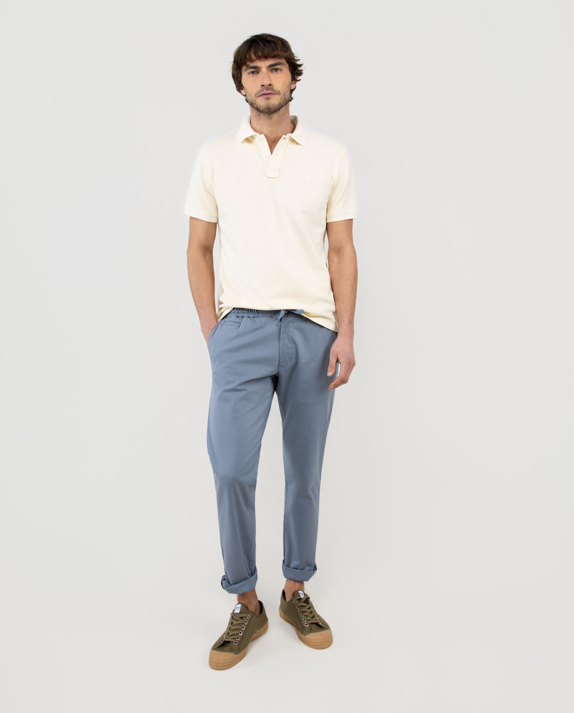 Polo con tinte natural de hombre liso - El Ganso - Crudo Crudo-2
