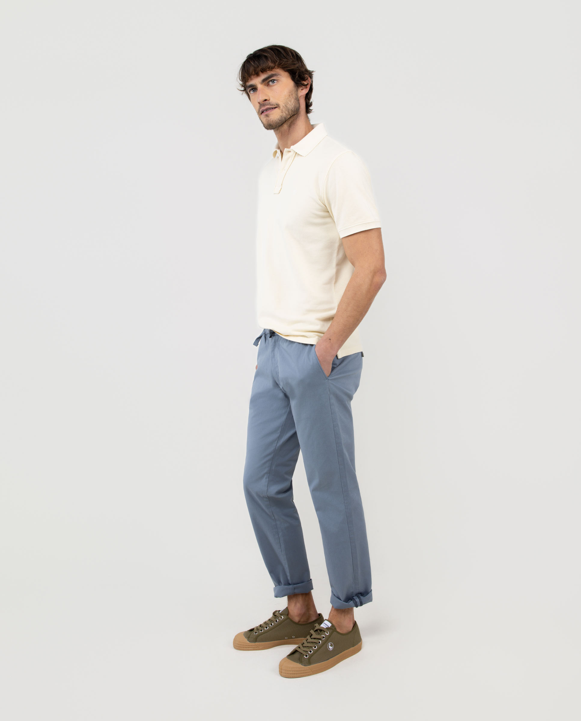 Polo con tinte natural de hombre liso - El Ganso - Crudo Crudo-3