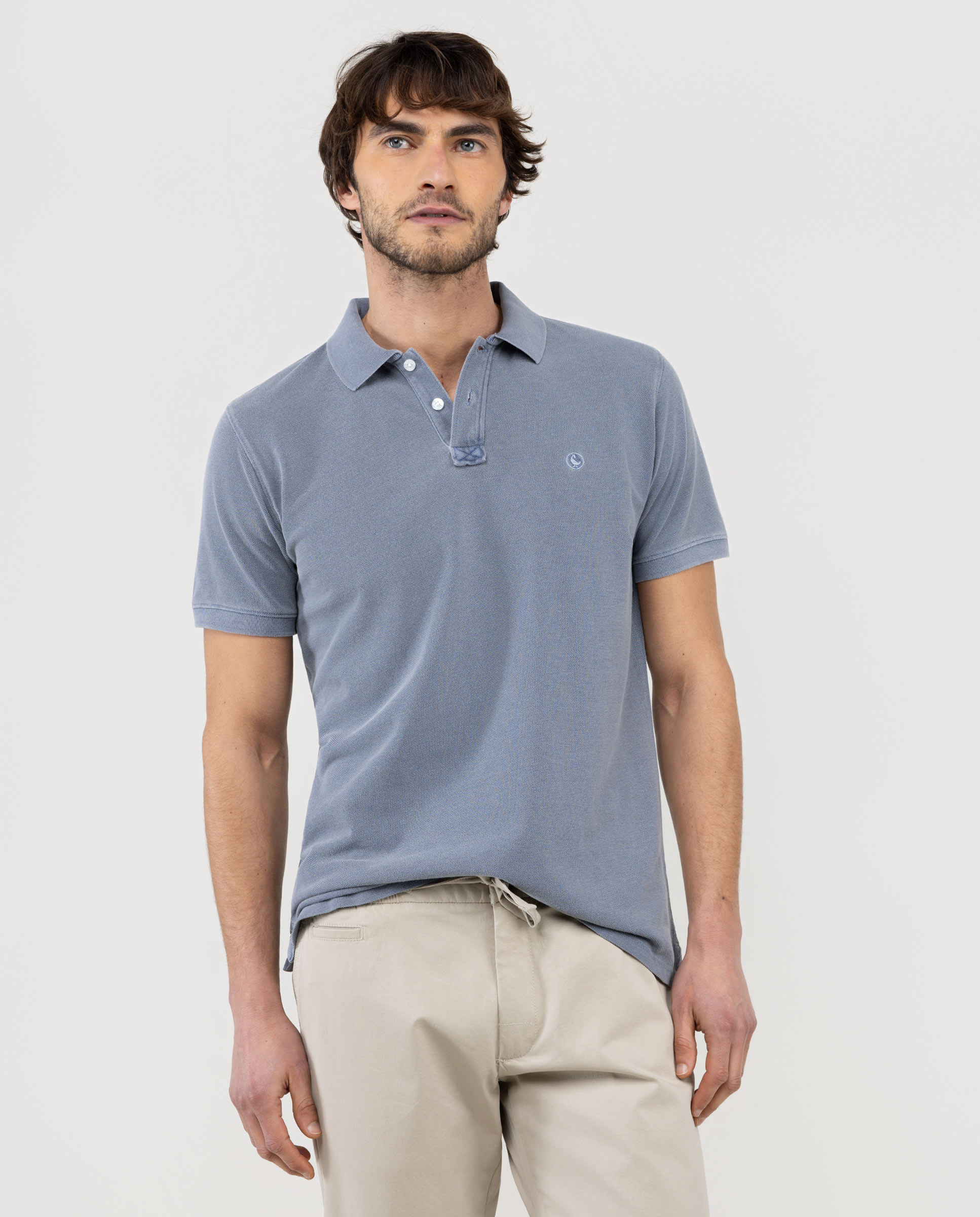 Polo con tinte natural de hombre liso - El Ganso - Azul marino Azul marino-1