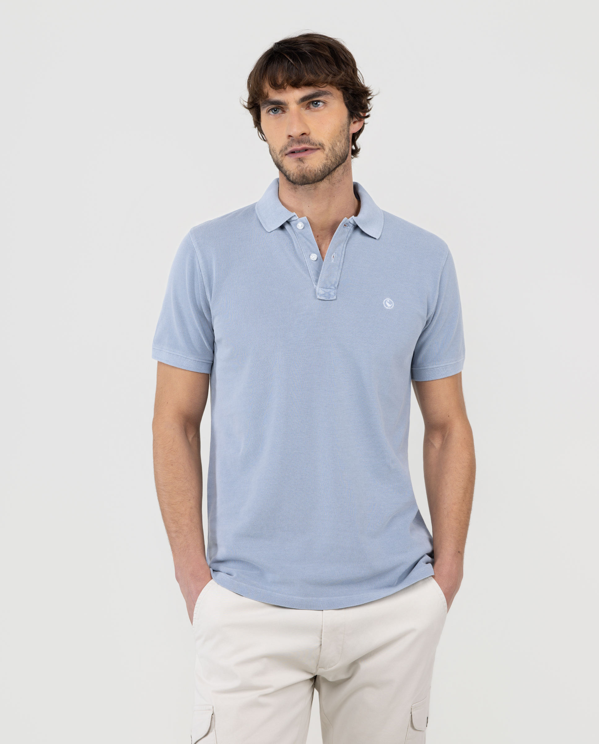Polo con tinte natural de hombre liso - El Ganso - Azul Azul-1