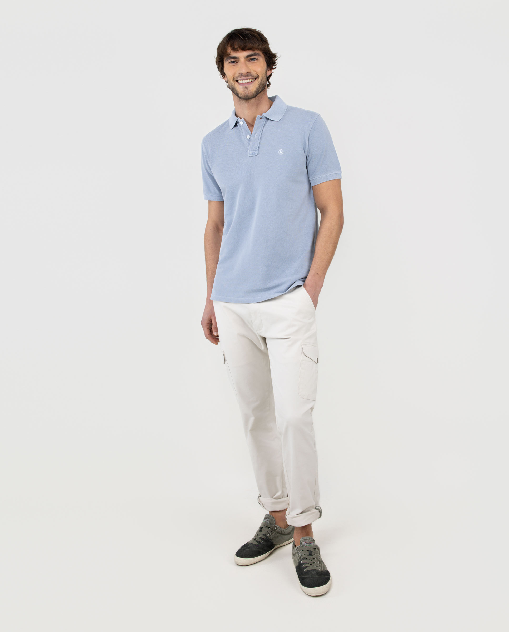 Polo con tinte natural de hombre liso - El Ganso - Azul Azul-2