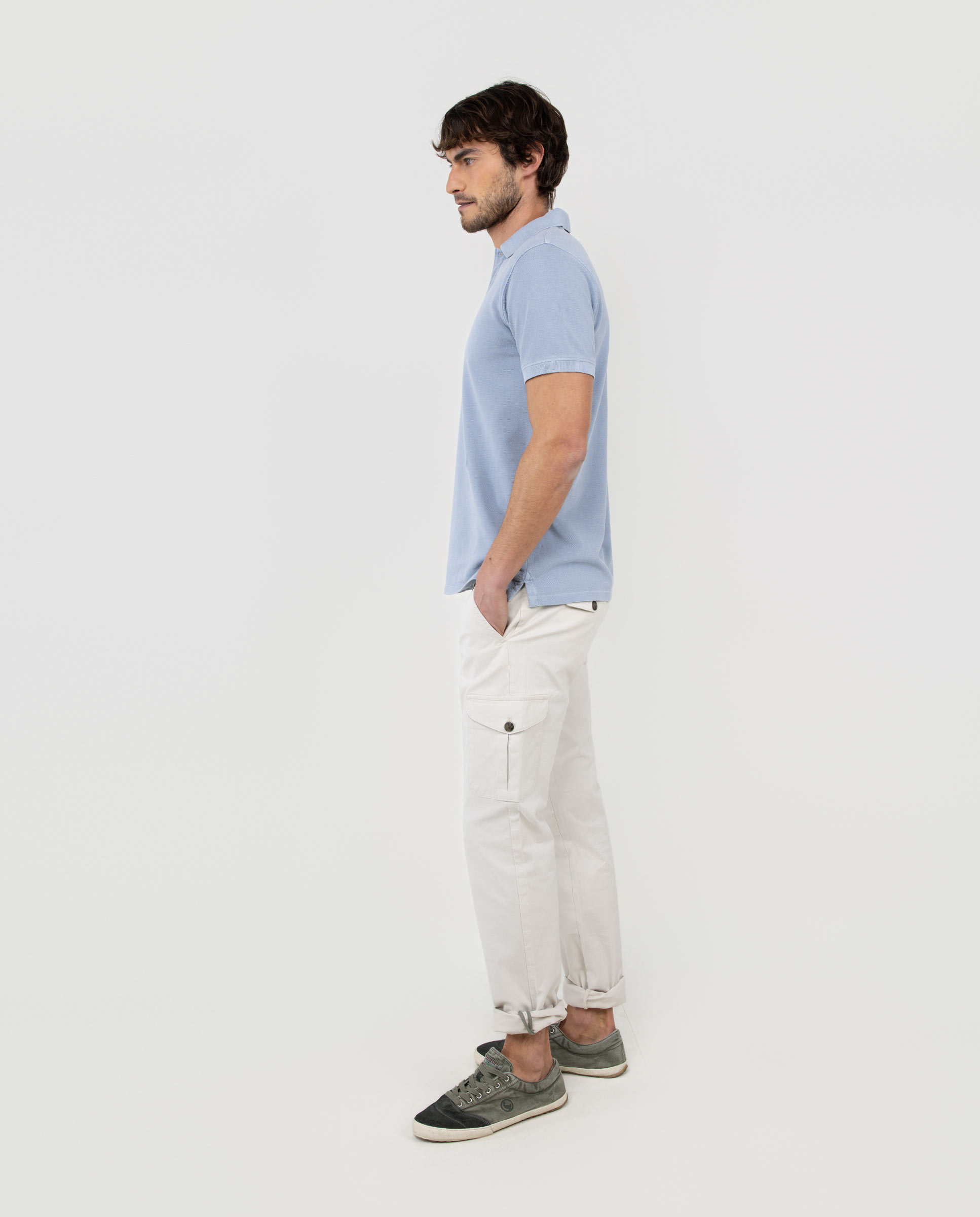 Polo con tinte natural de hombre liso - El Ganso - Azul Azul-3