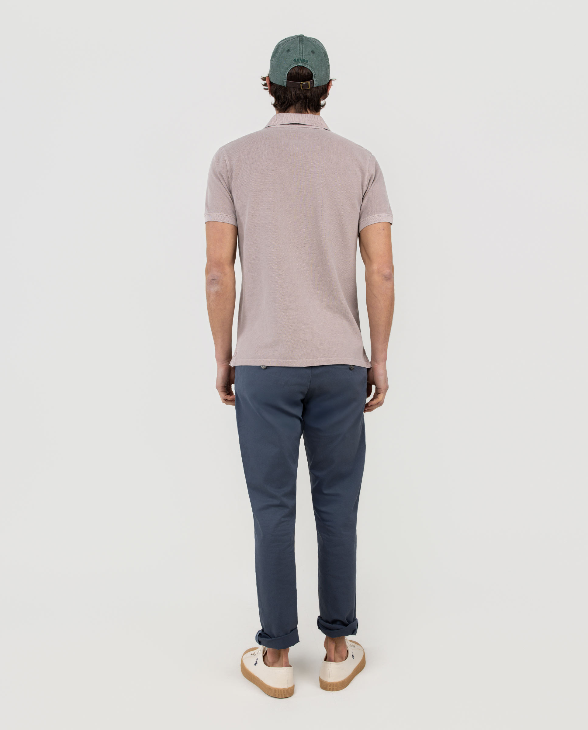 Polo con tinte natural de hombre liso - El Ganso - Verde Malva-4