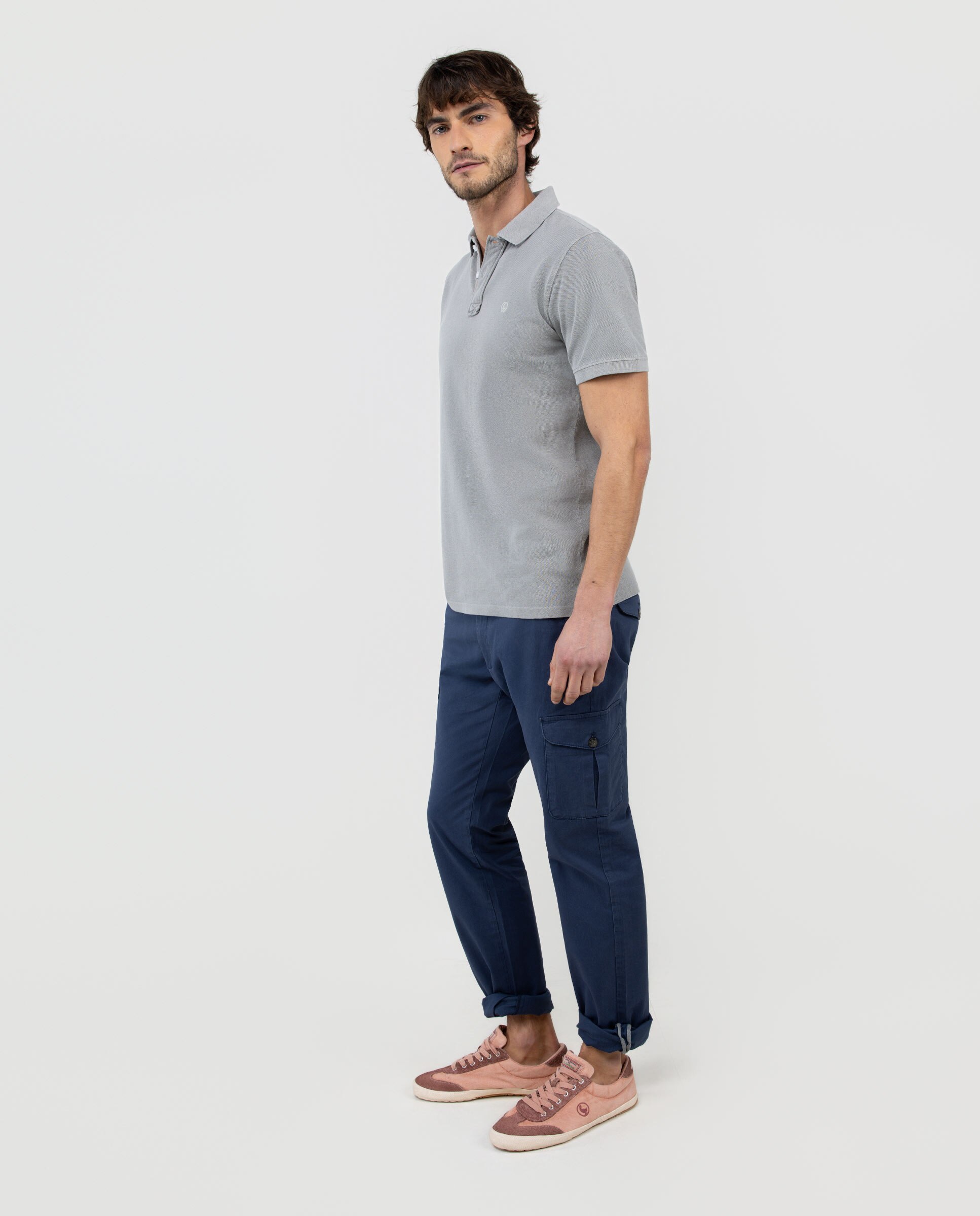 Polo con tinte natural de hombre liso - El Ganso - Gris Gris-3