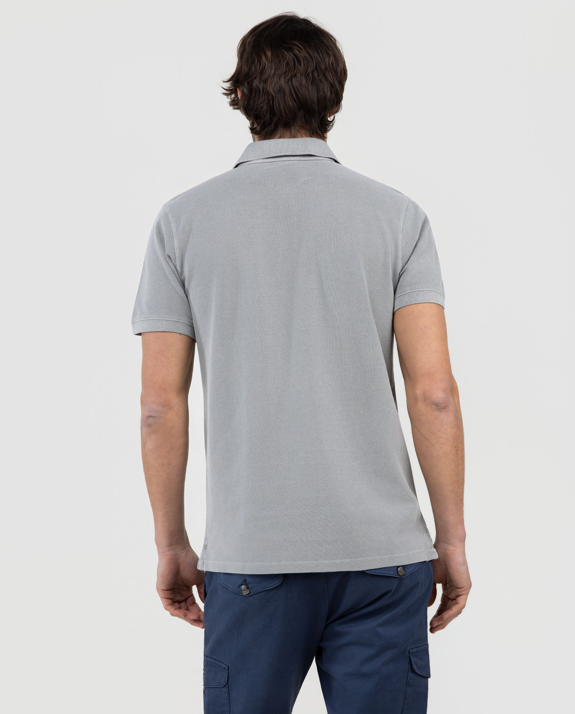 Polo con tinte natural de hombre liso - El Ganso - Gris Gris-4