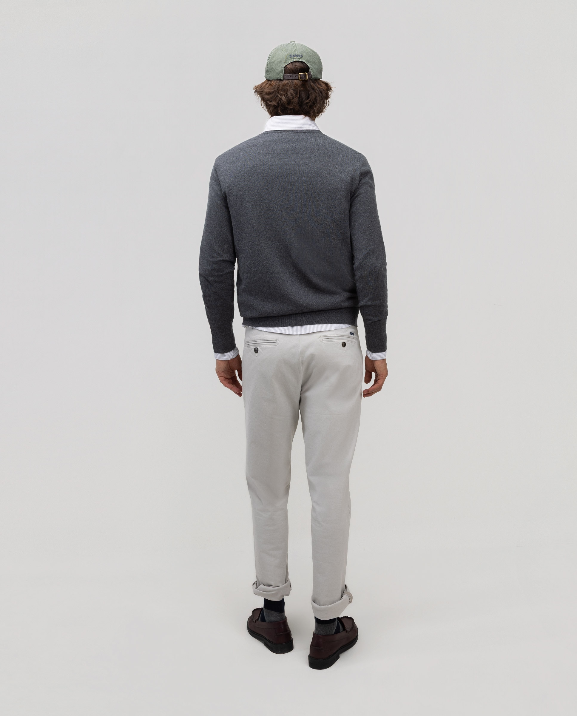 Jersey de hombre cuello pico liso - El Ganso - Gris marengo Gris marengo-4