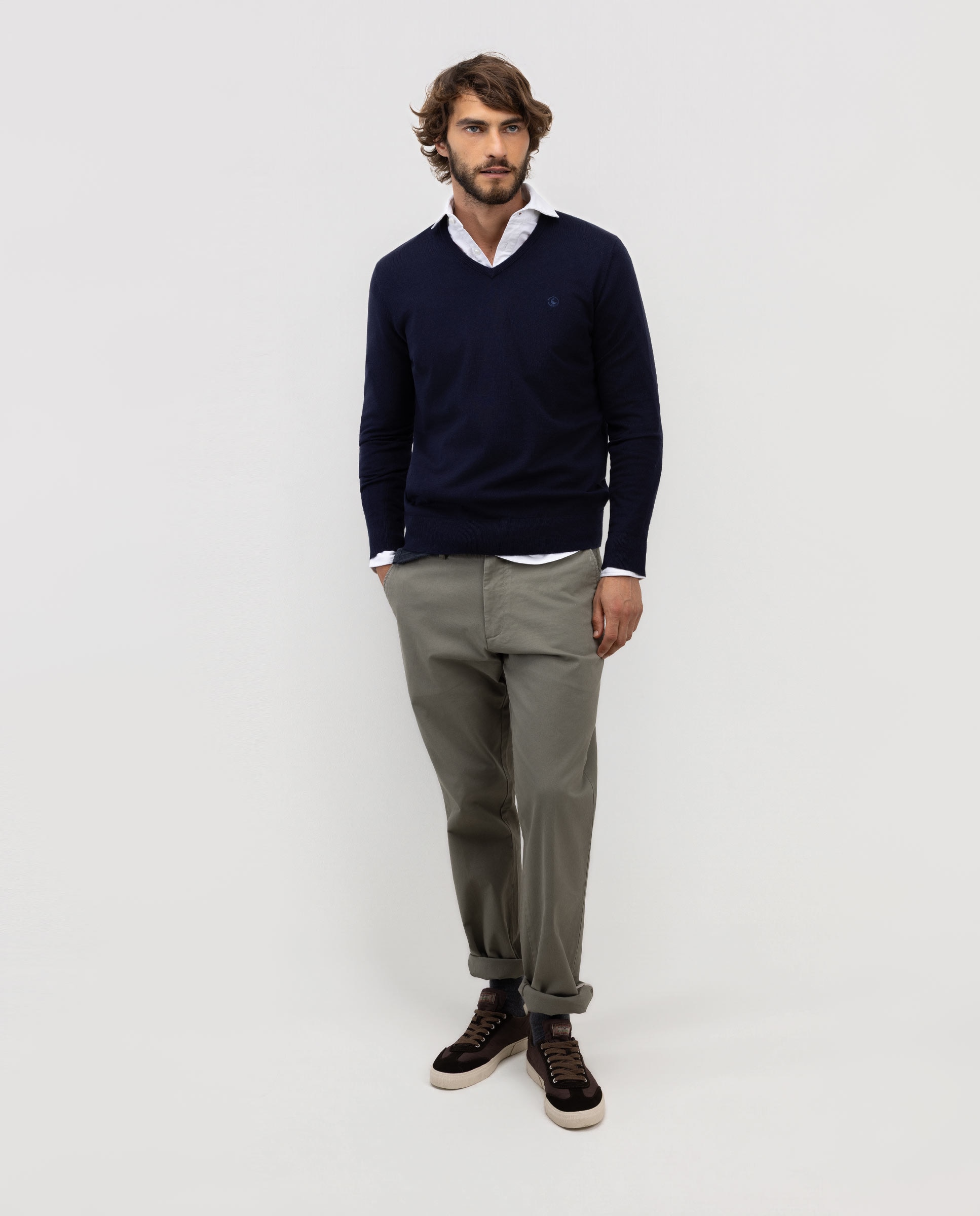 Jersey de hombre cuello pico liso - El Ganso - Azul marino Azul marino-2