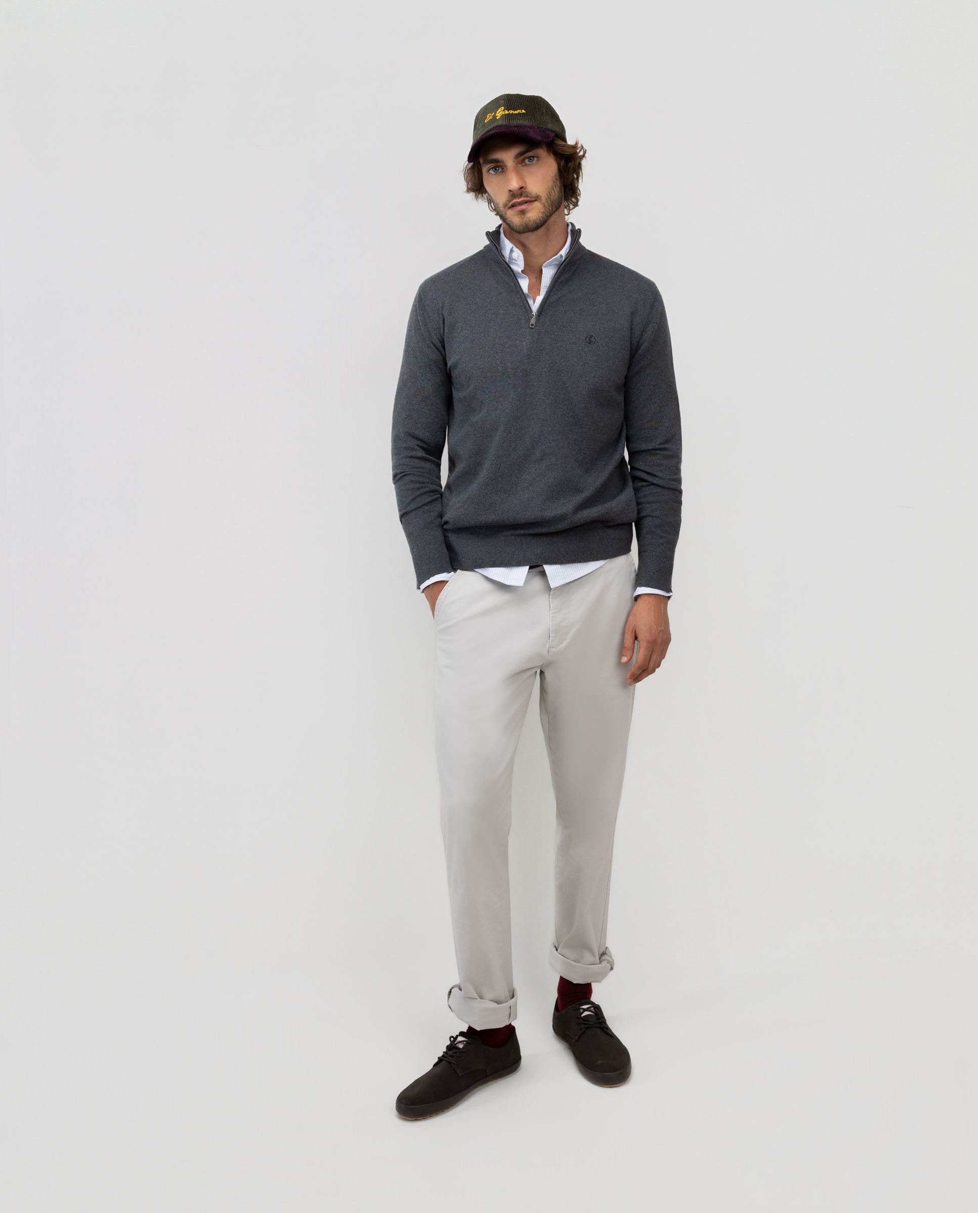Imagen 2 de Jersey de hombre cuello camionero liso - El Ganso - Gris marengo Gris marengo