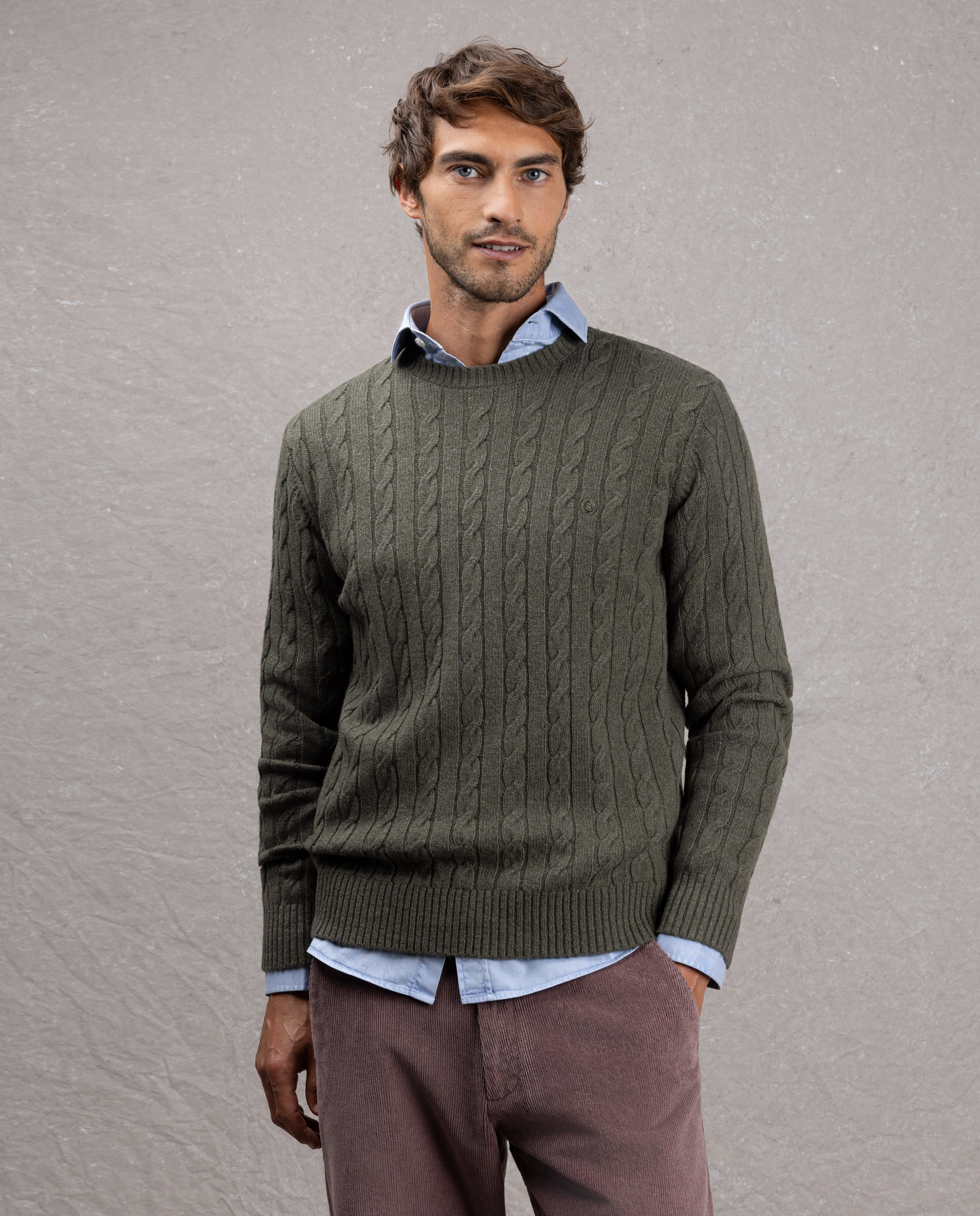 Imagen 1 de Jersey de de hombre de cable liso - El Ganso - Verde Verde