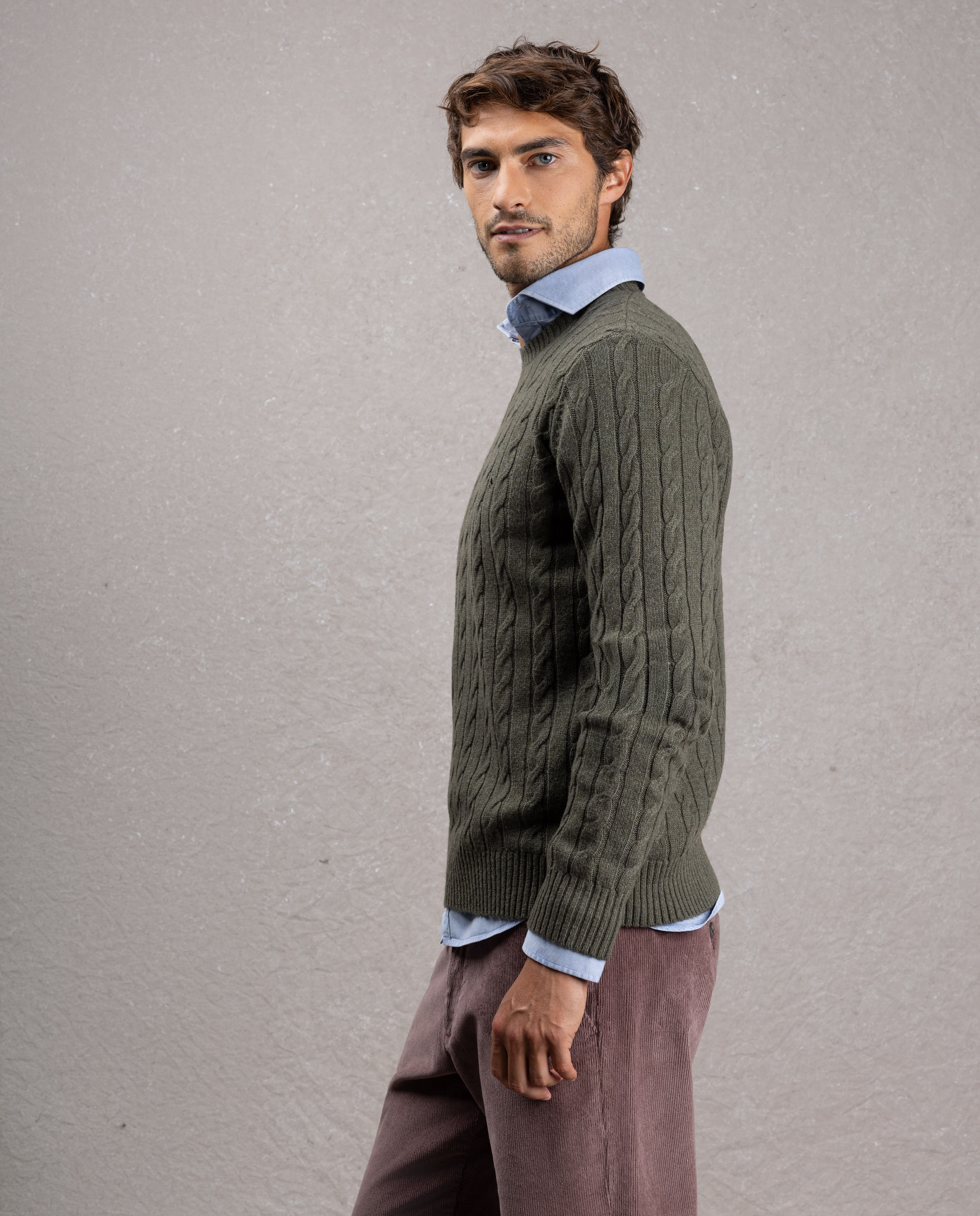 Imagen 3 de Jersey de de hombre de cable liso - El Ganso - Verde Verde