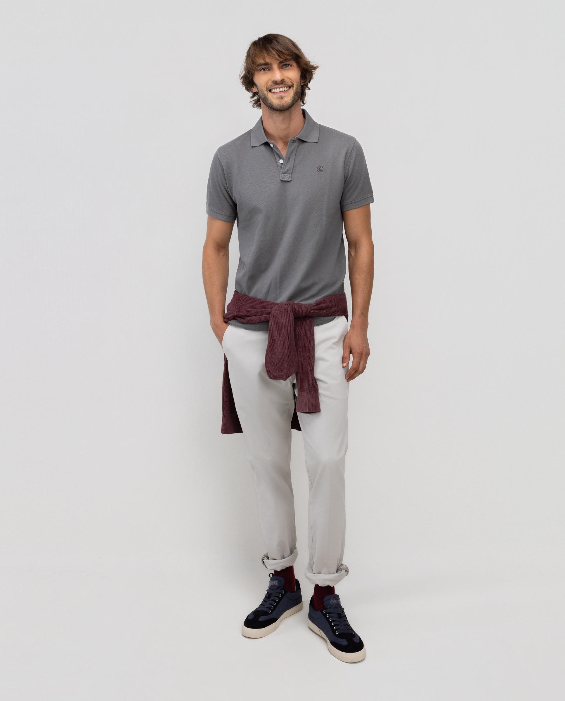 Polo de hombre piqué liso - El Ganso - Gris Gris-2