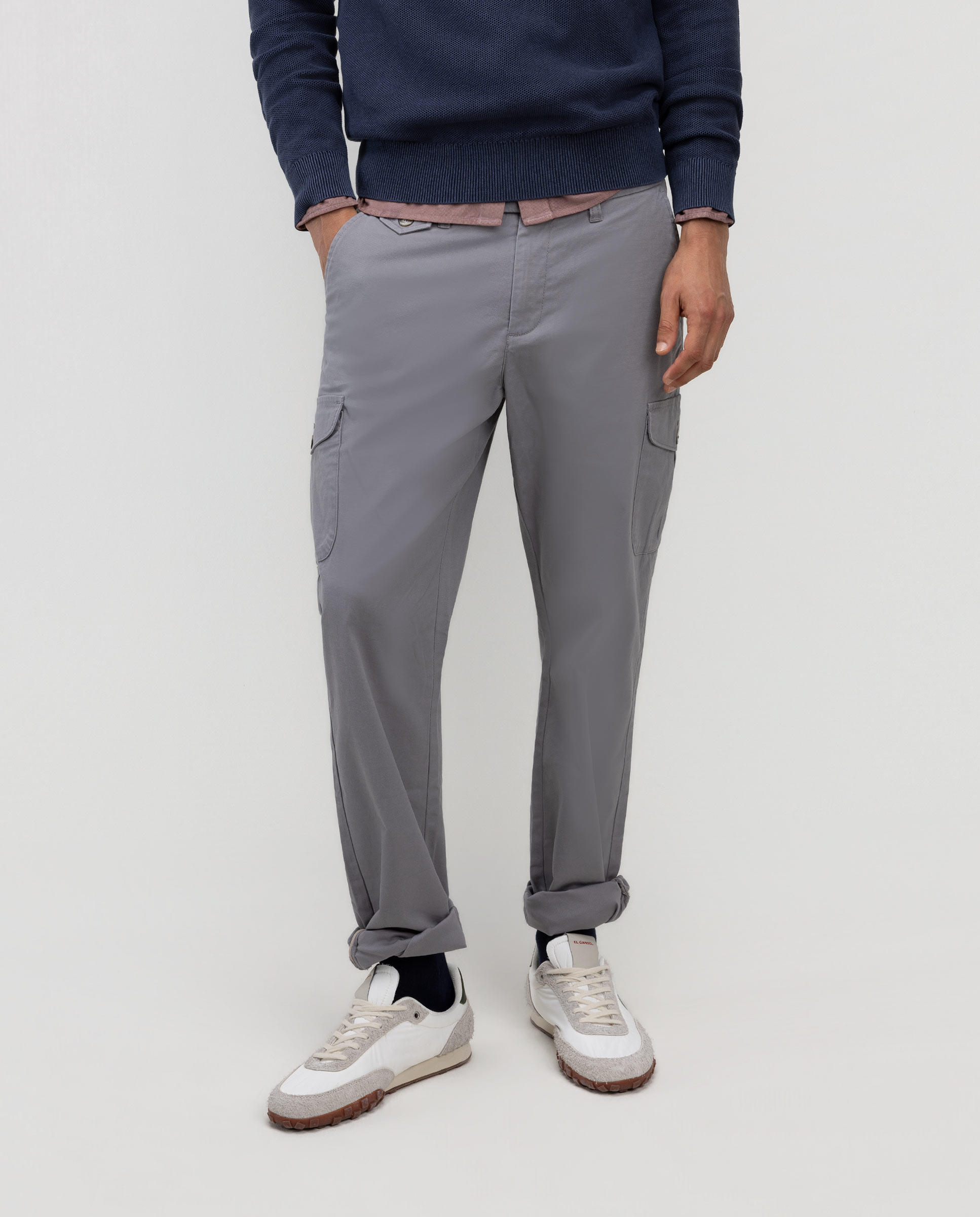 Pantalón de hombre cargo liso - El Ganso - Gris Gris-2