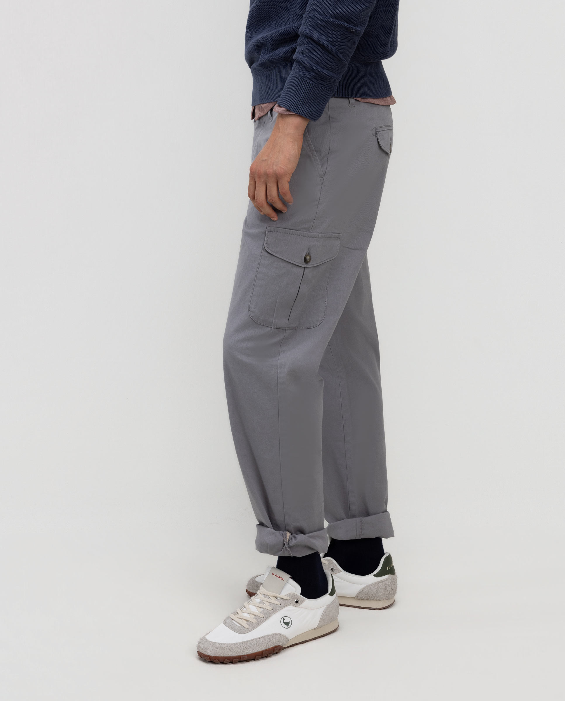 Pantalón de hombre cargo liso - El Ganso - Gris Gris-3