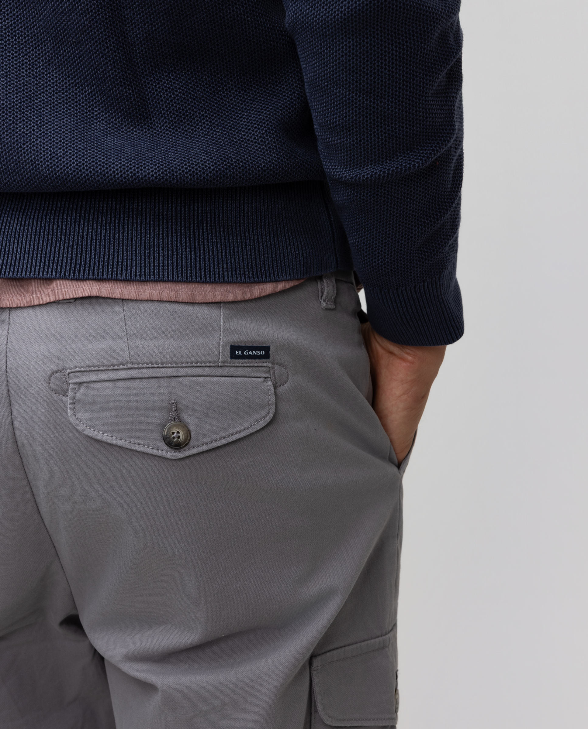 Pantalón de hombre cargo liso - El Ganso - Gris Gris-4