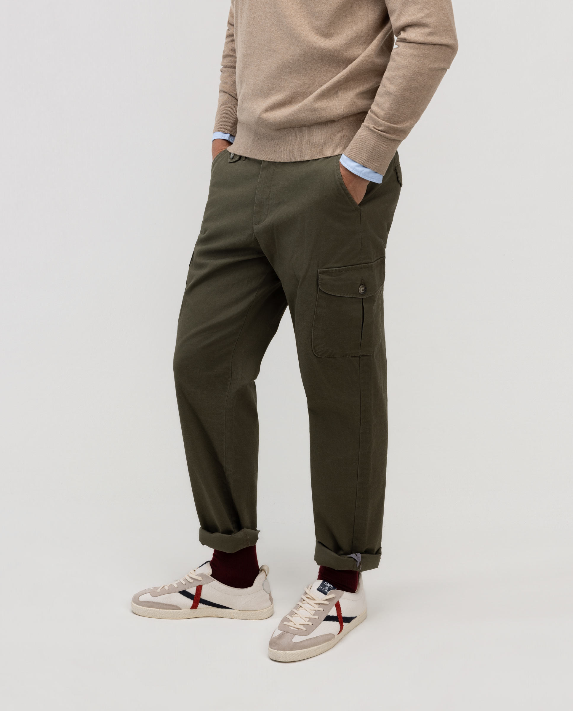 Pantalón de hombre cargo liso - El Ganso - Verde Verde-2