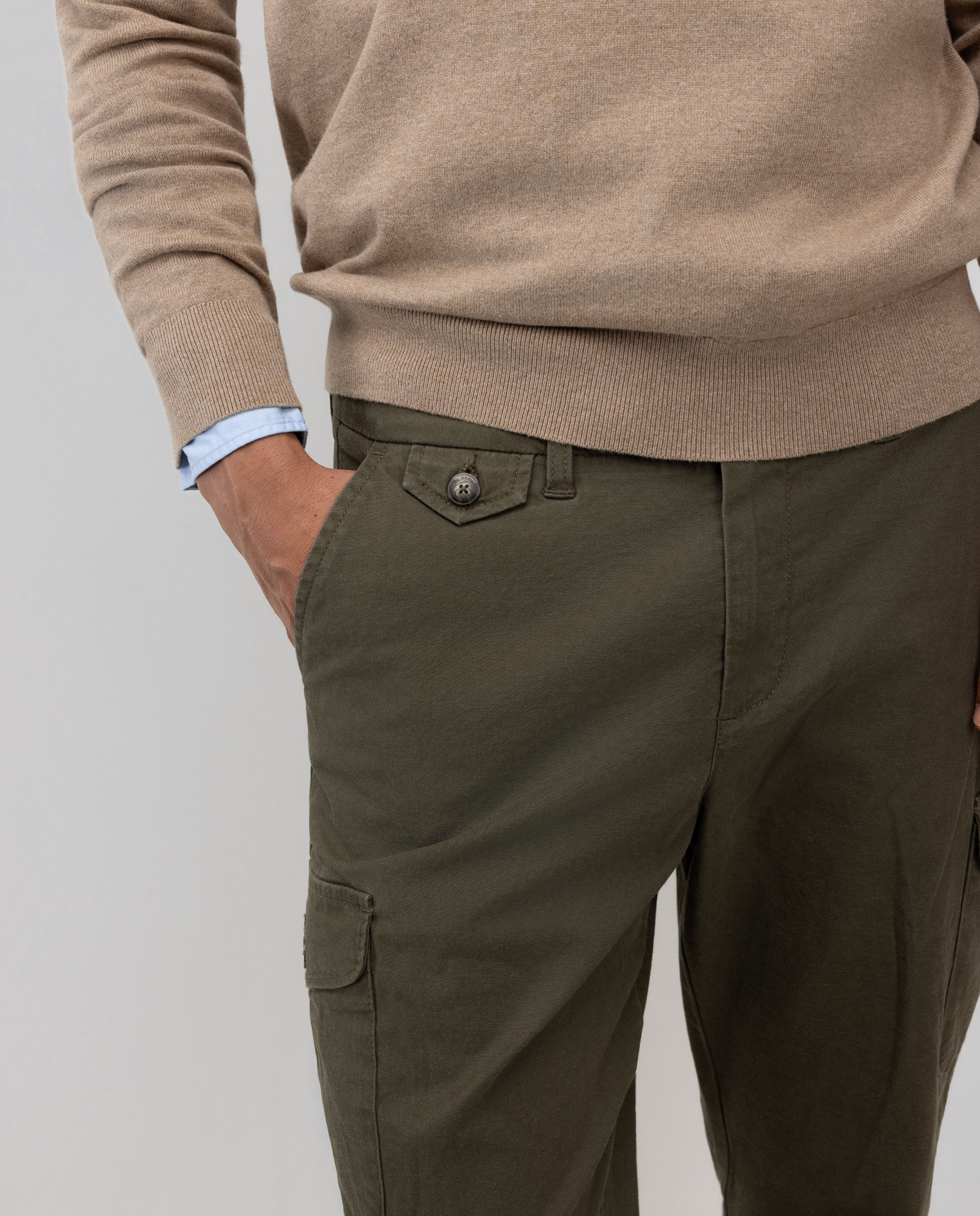 Pantalón de hombre cargo liso - El Ganso - Verde Verde-3