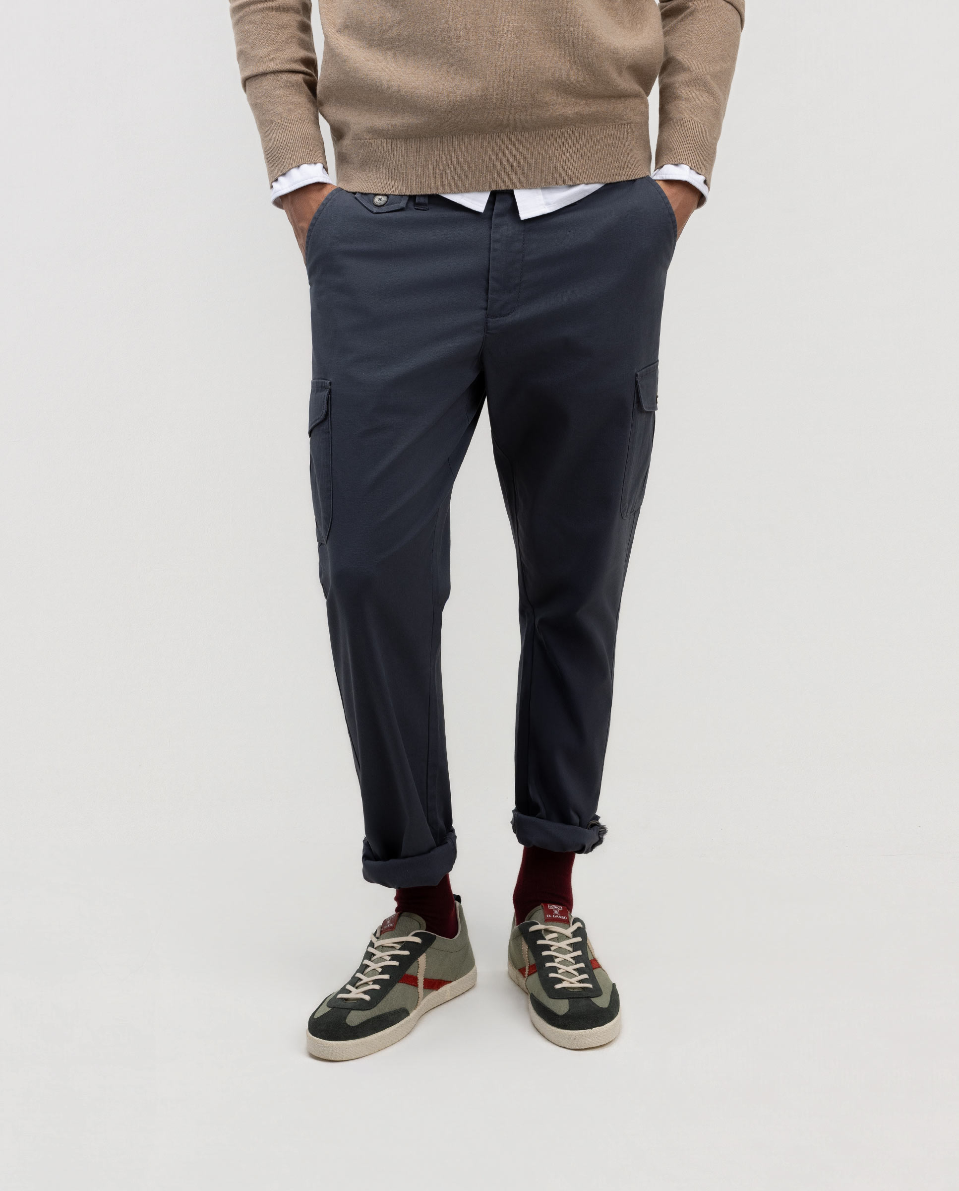Pantalón de hombre cargo liso - El Ganso - Azul marino Azul marino-2