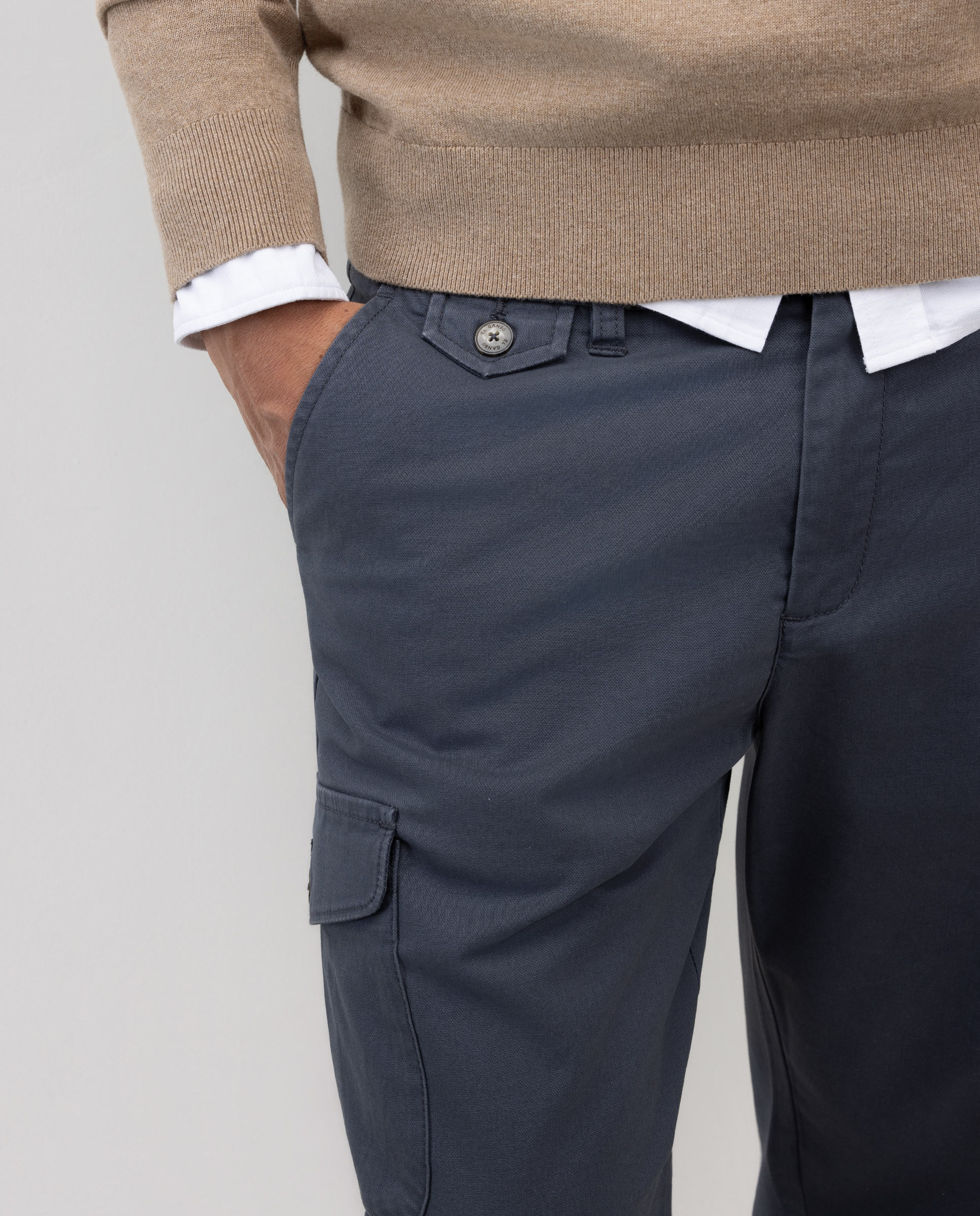 Pantalón de hombre cargo liso - El Ganso - Azul marino Azul marino-4