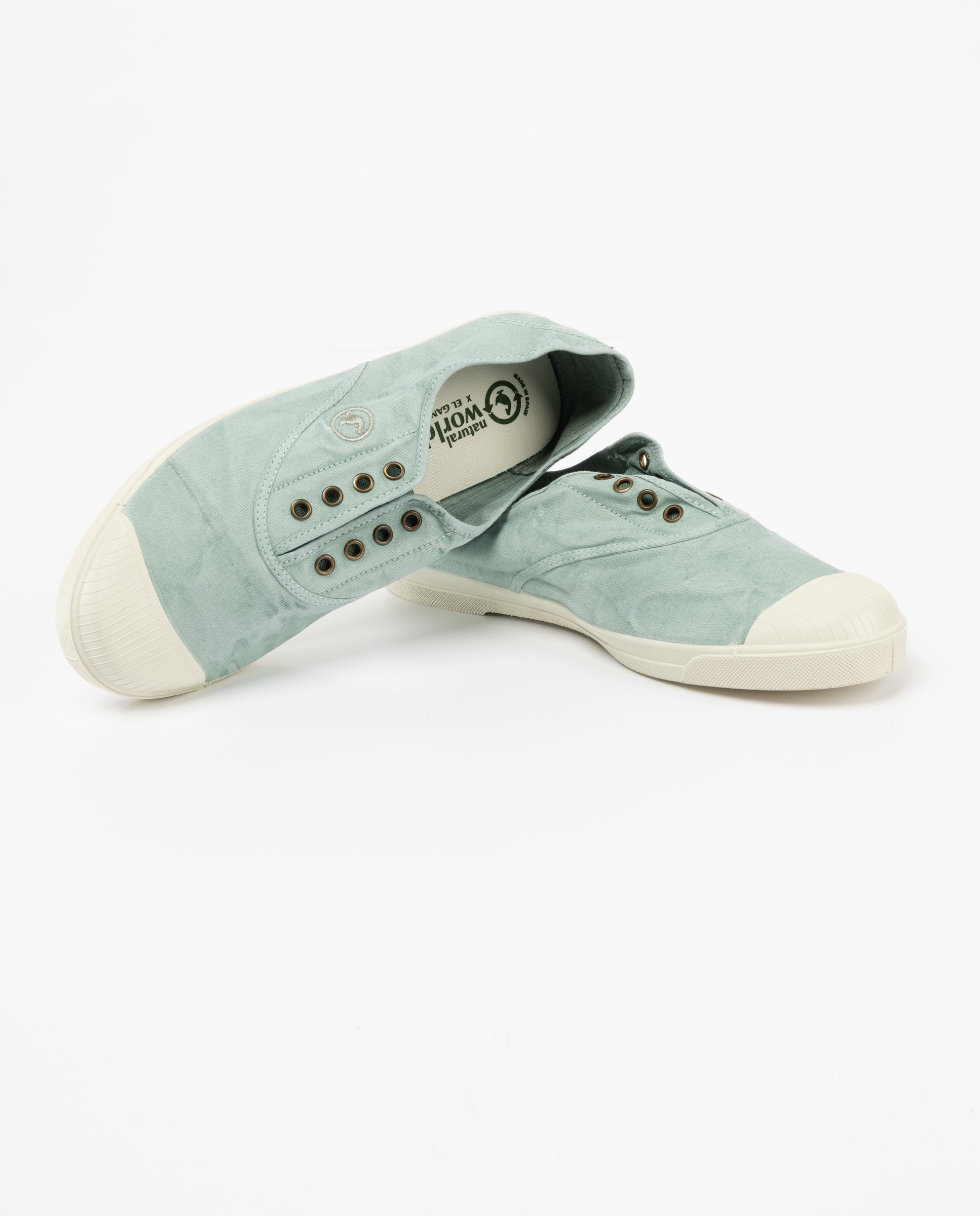 Zapatilla de hombre natural world lisa - El Ganso - Verde claro Verde claro-2
