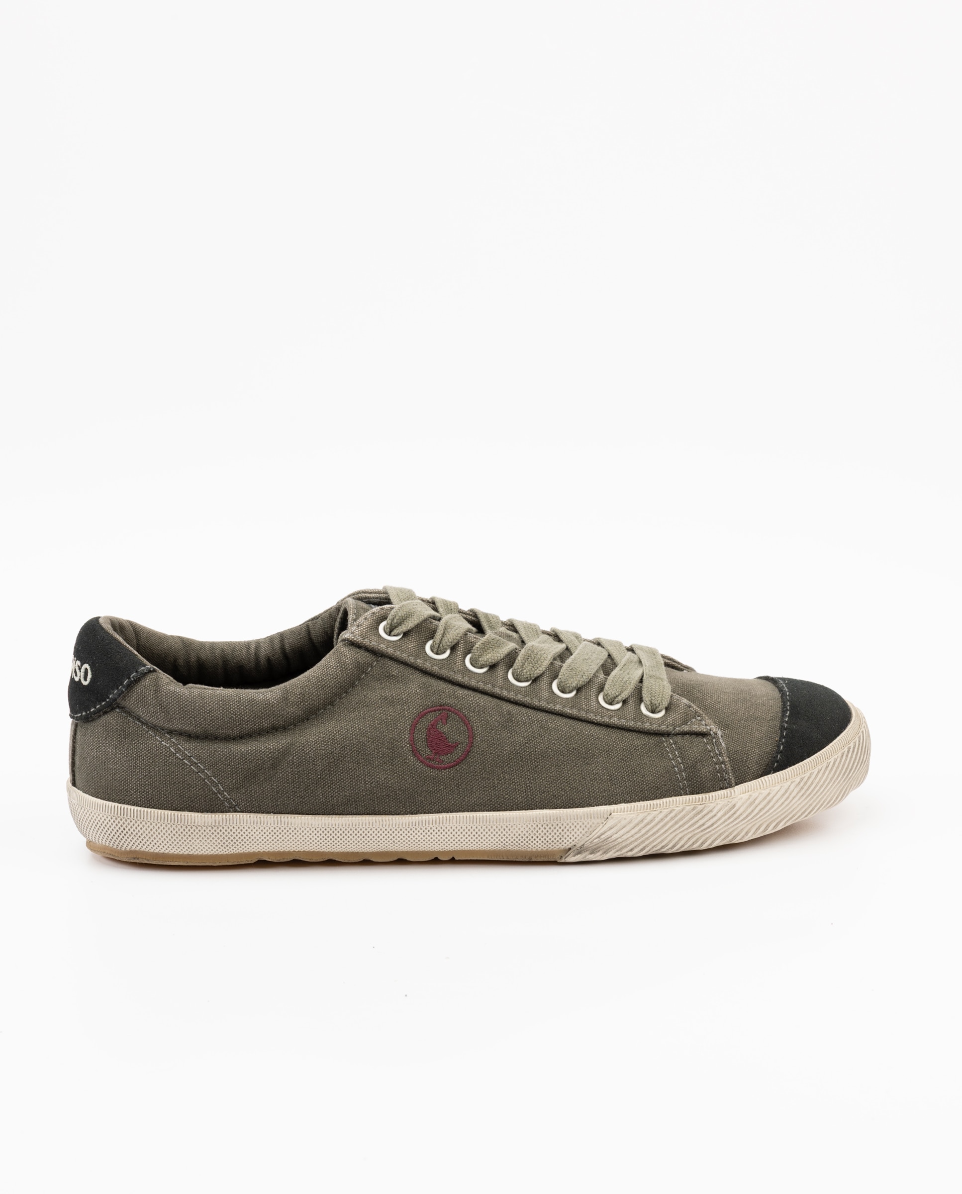 Zapatilla de hombre low top garment dyed liso - El Ganso - Gris Gris-1