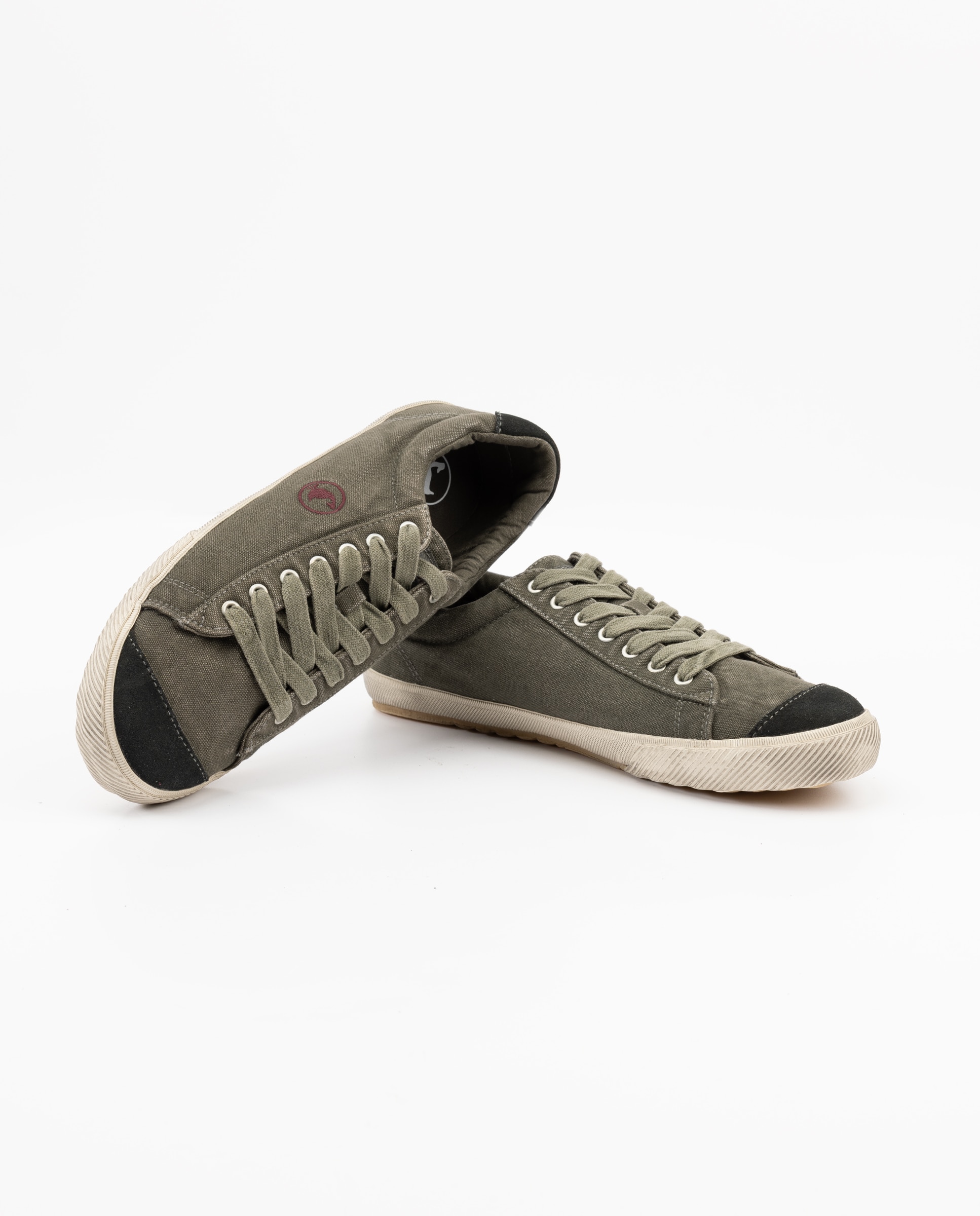 Zapatilla de hombre low top garment dyed liso - El Ganso - Gris Gris-2