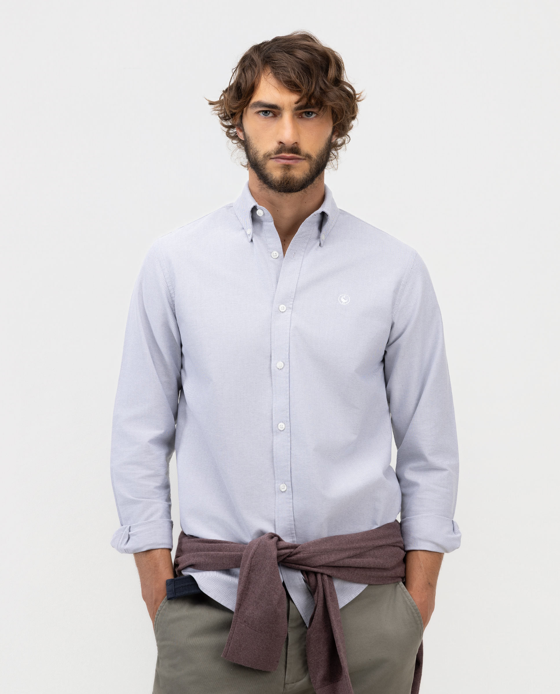 Camisa de hombre oxford lisa - El Ganso - Gris Gris-1