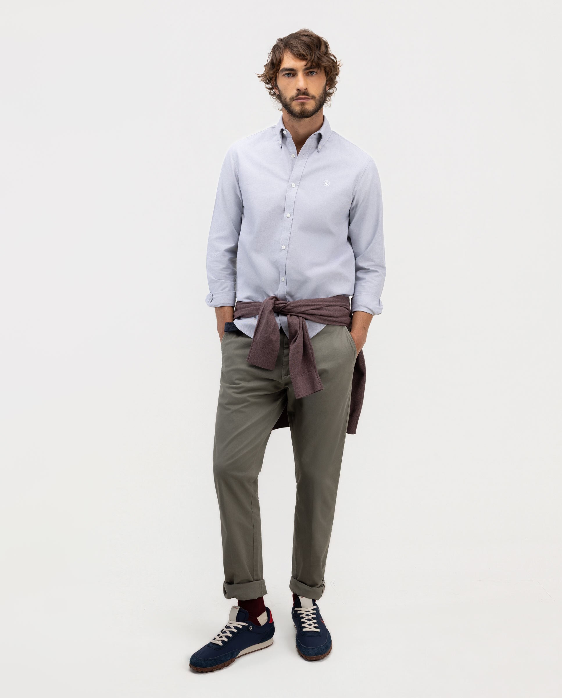 Camisa de hombre oxford lisa - El Ganso - Gris Gris-2