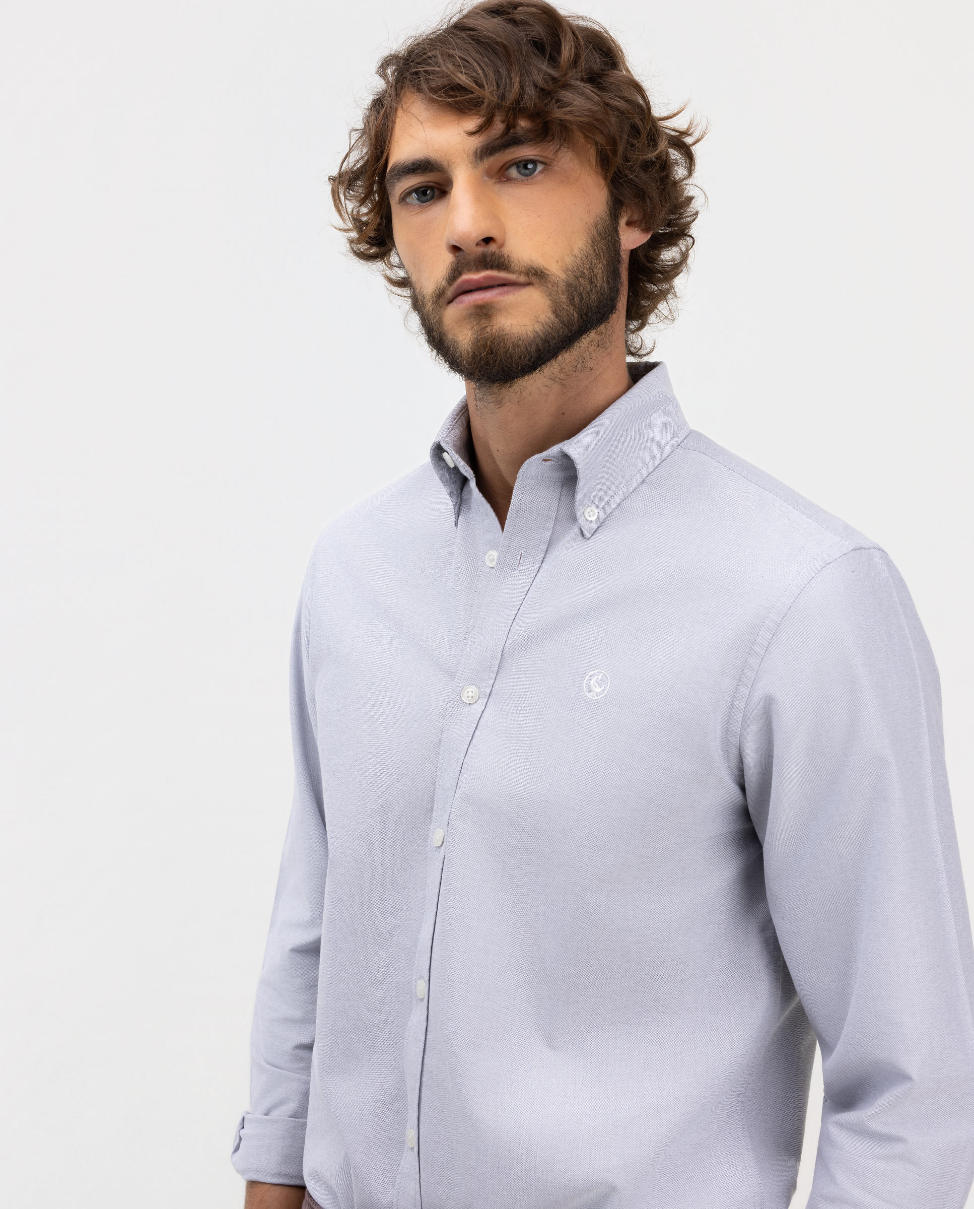 Camisa de hombre oxford lisa - El Ganso - Gris Gris-4