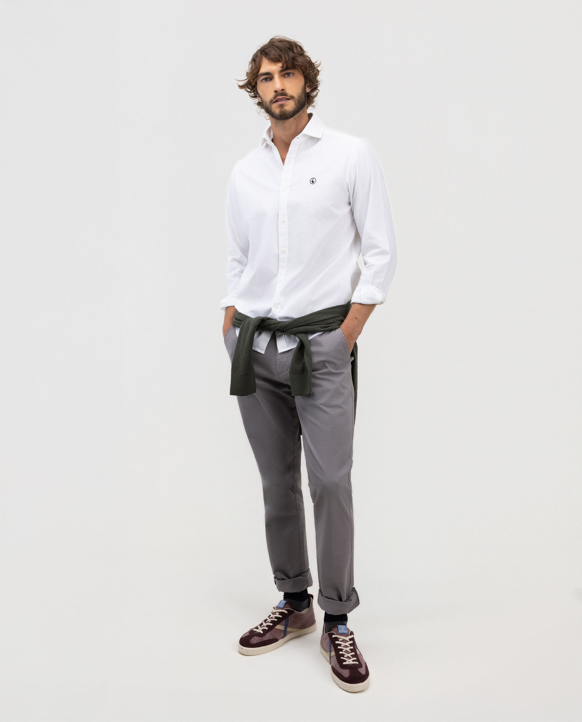 Camisa de hombre de lino y algodón - El Ganso - Blanco Blanco-2