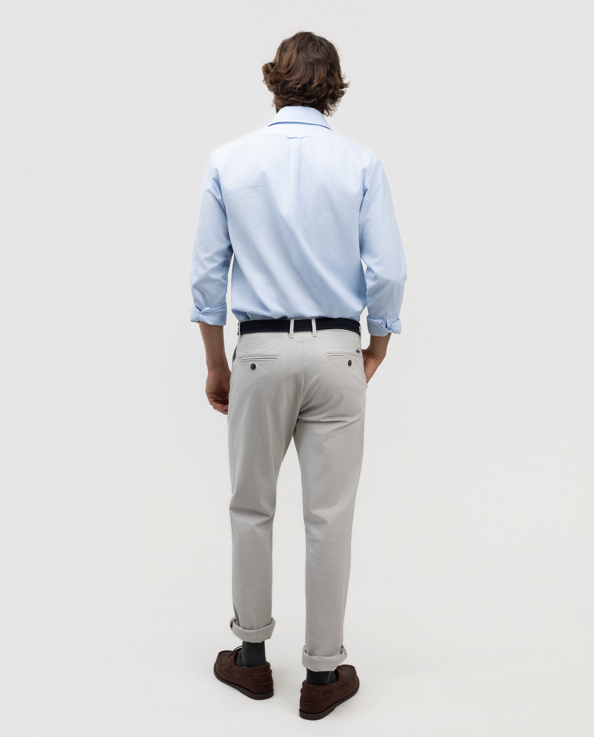 Camisa de hombre de lino y algodón - El Ganso - Azul celeste Azul celeste-4