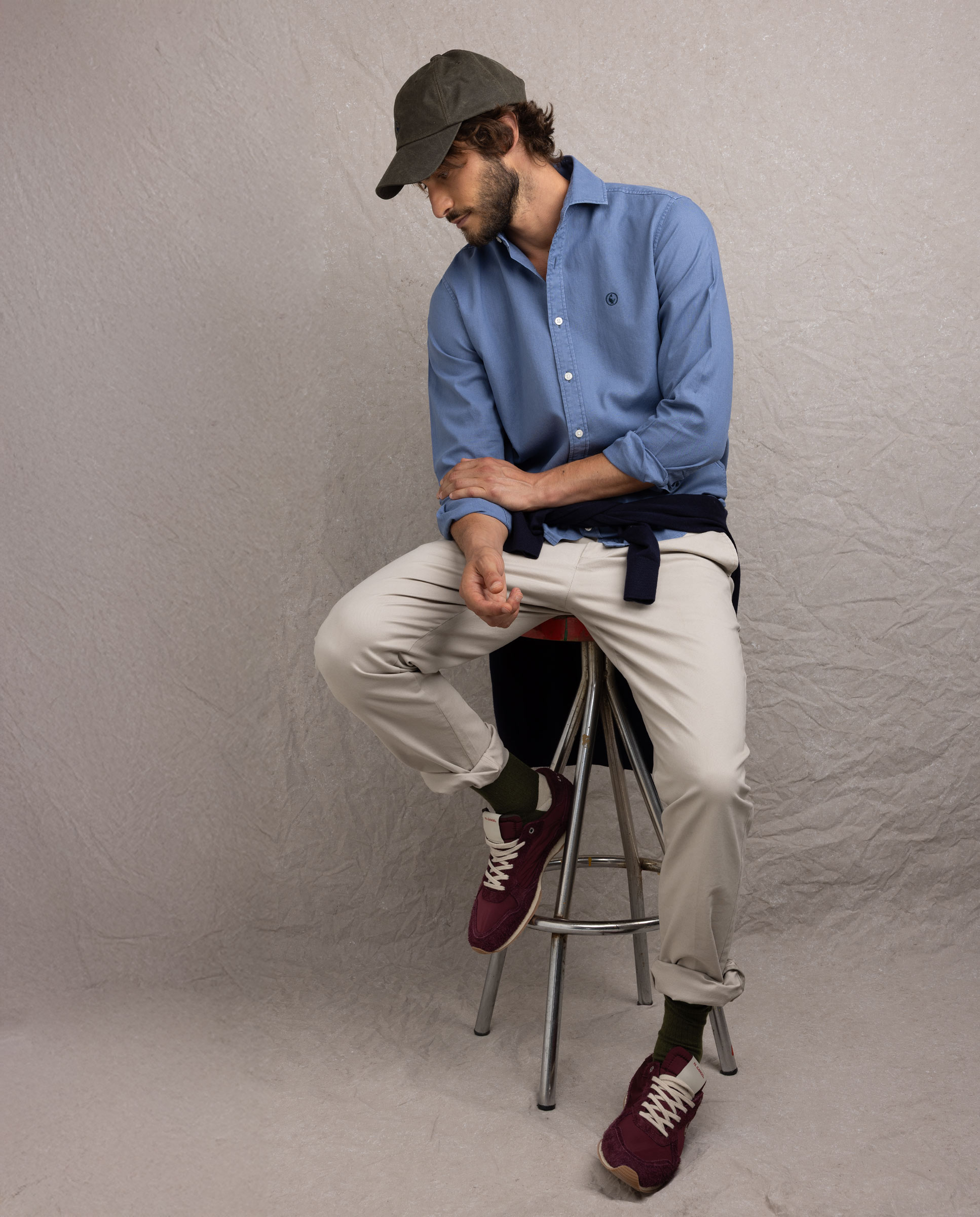 Camisa de hombre de lino y algodón - El Ganso - Azul Azul-2