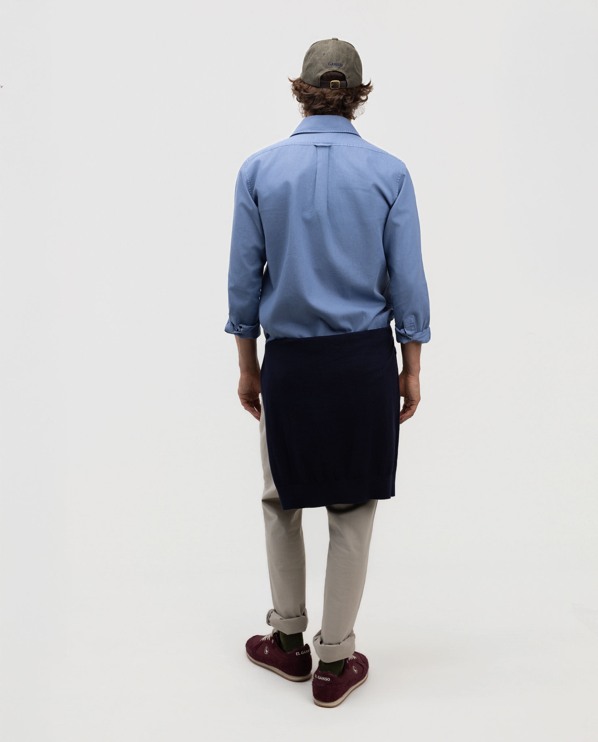 Camisa de hombre de lino y algodón - El Ganso - Azul Azul-4