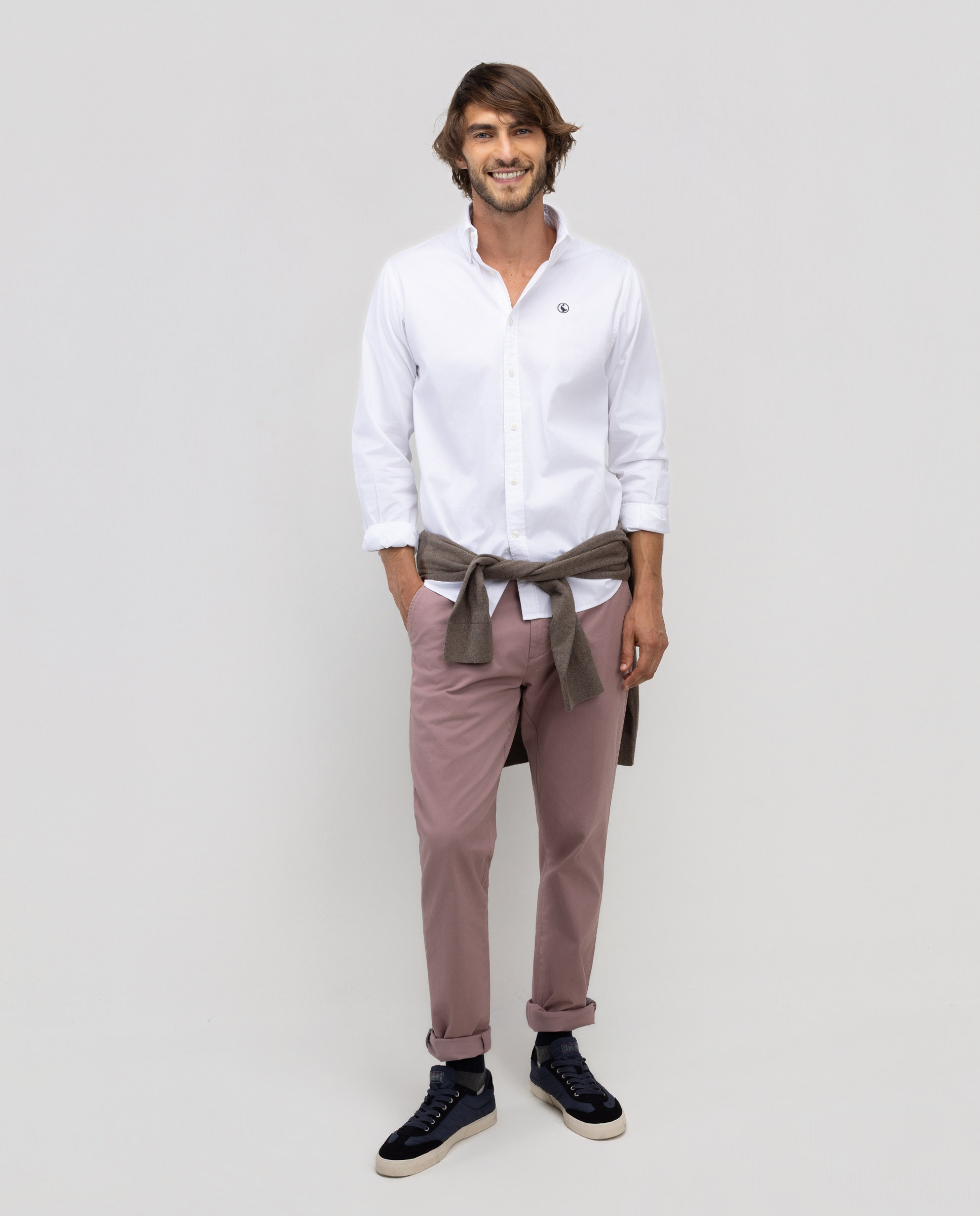 Camisa de hombre garment dyed lisa - El Ganso - Blanco Blanco-2