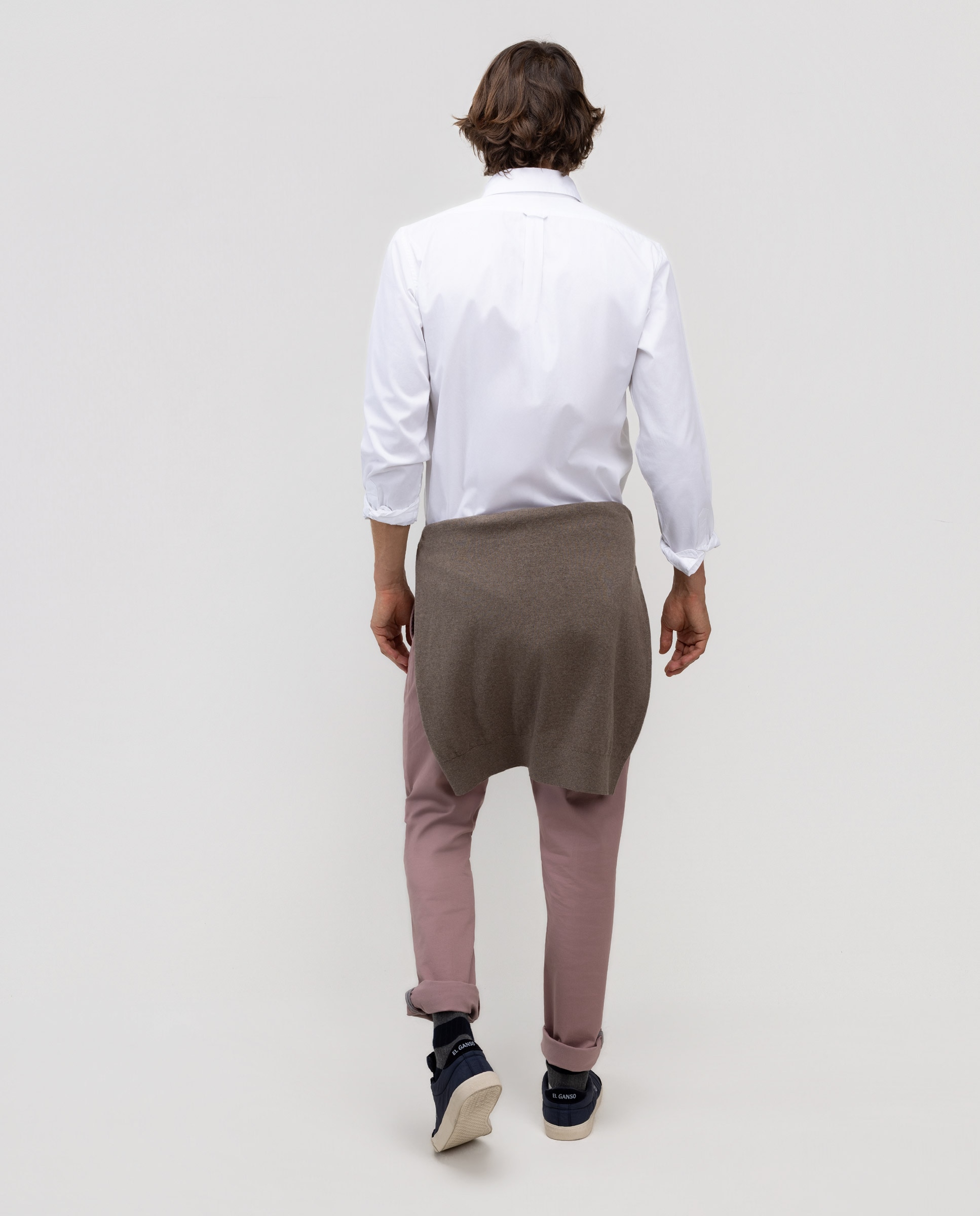 Camisa de hombre garment dyed lisa - El Ganso - Blanco Blanco-4
