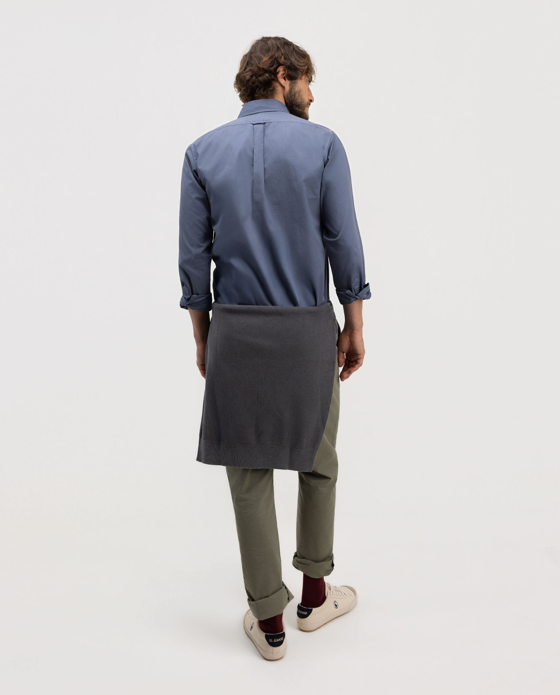Camisa de hombre garment dyed lisa - El Ganso - Azul Azul-4