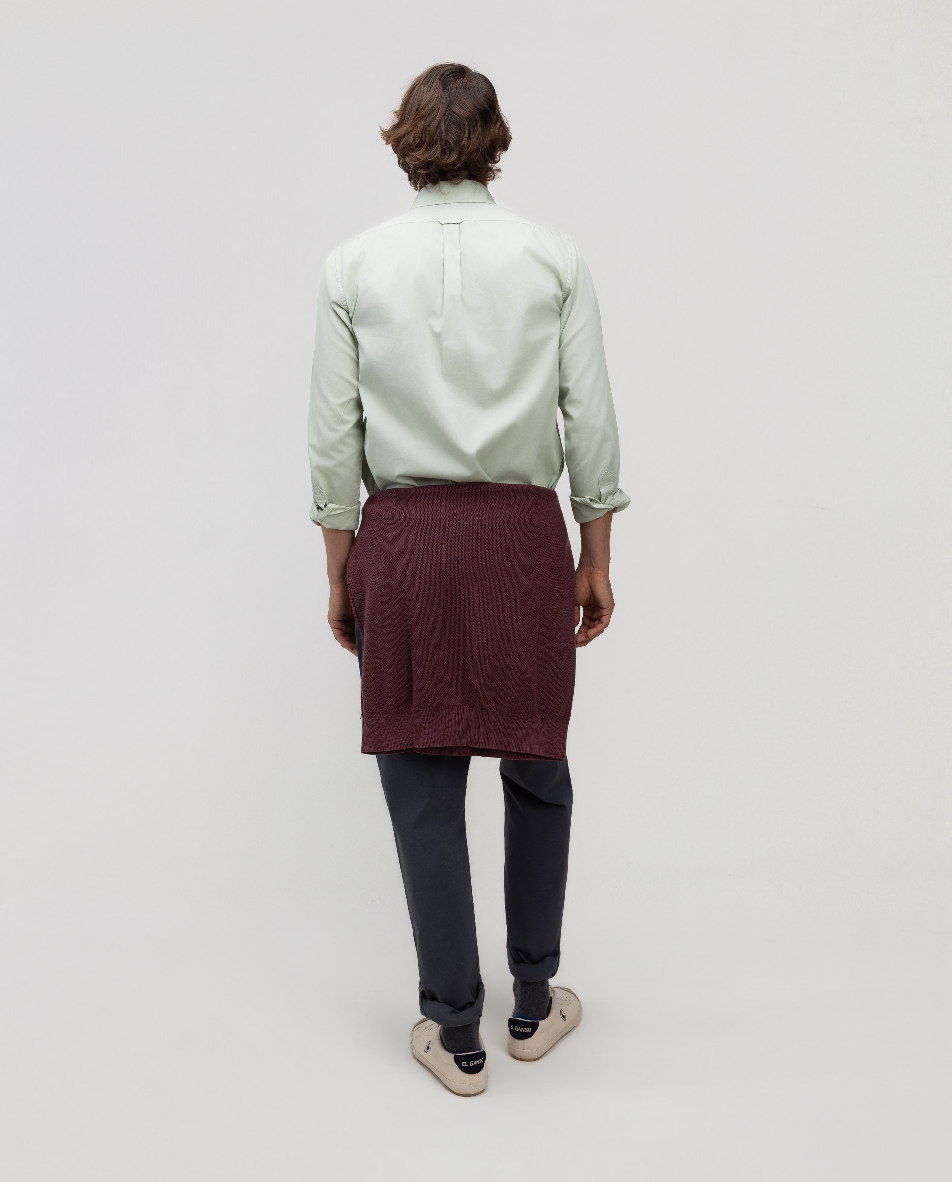 Camisa de hombre garment dyed lisa - El Ganso - Verde Verde-4