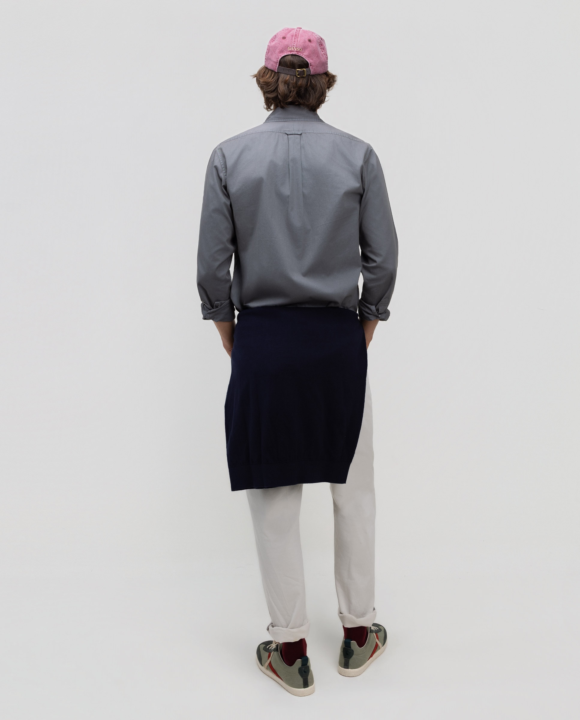 Camisa de hombre garment dyed lisa - El Ganso - Gris Gris-4