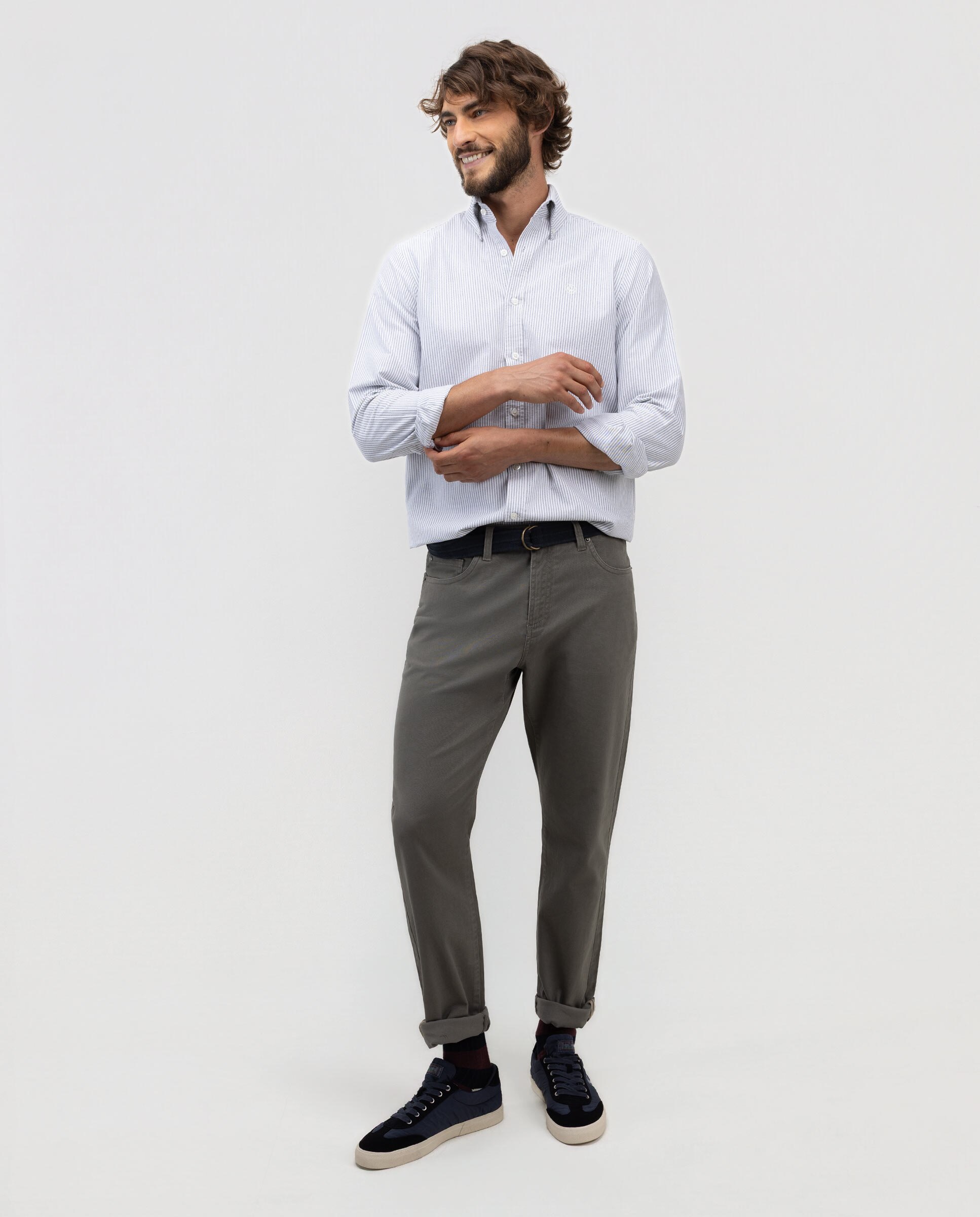 Pantalón de hombre 5 bolsillos liso - El Ganso - Verde Verde-1
