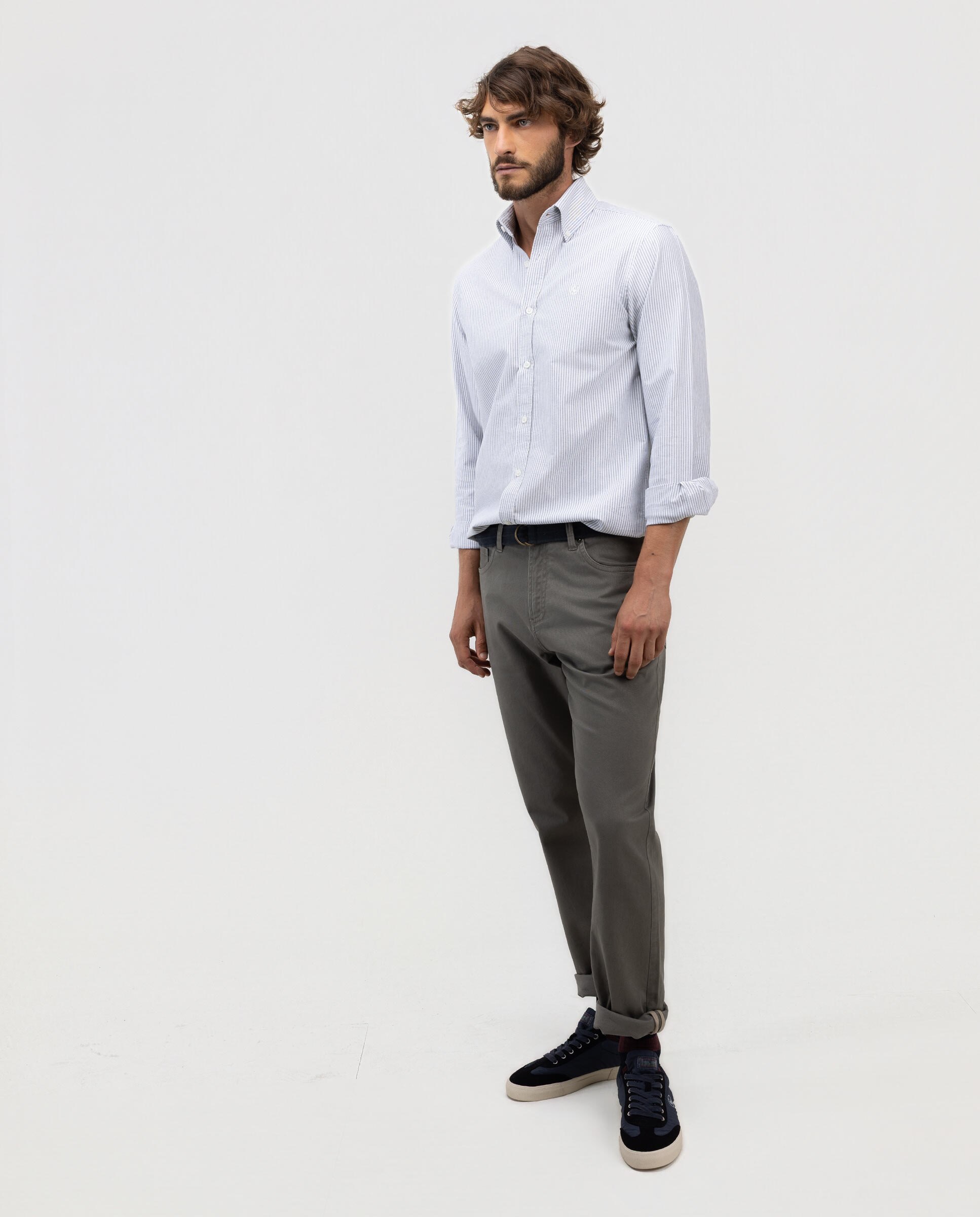 Pantalón de hombre 5 bolsillos liso - El Ganso - Verde Verde-3