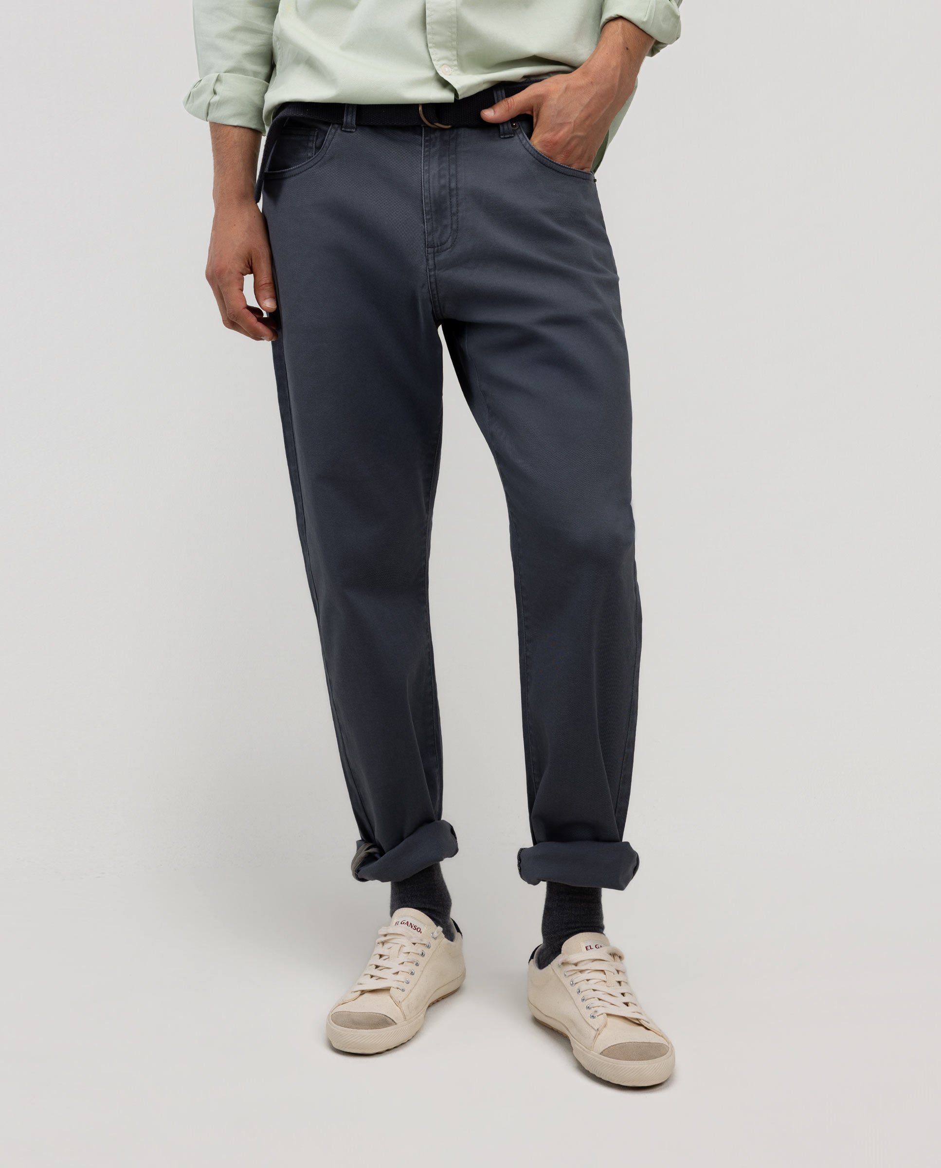 Pantalón de hombre 5 bolsillos liso - El Ganso - Azul marino Azul marino-2