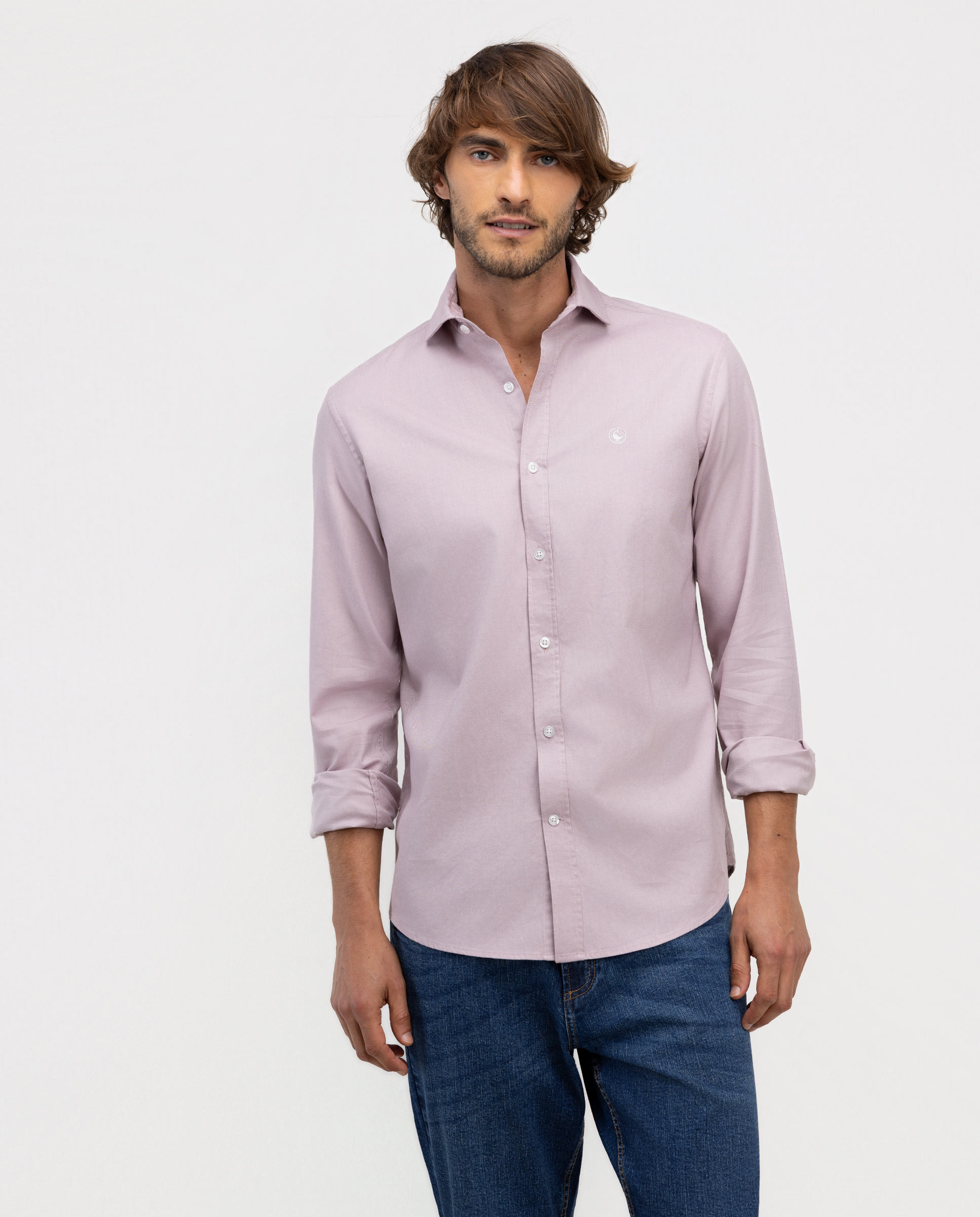 Imagen 1 de Camisa de hombre viyela cuello italiano - El Ganso - Rosa Rosa
