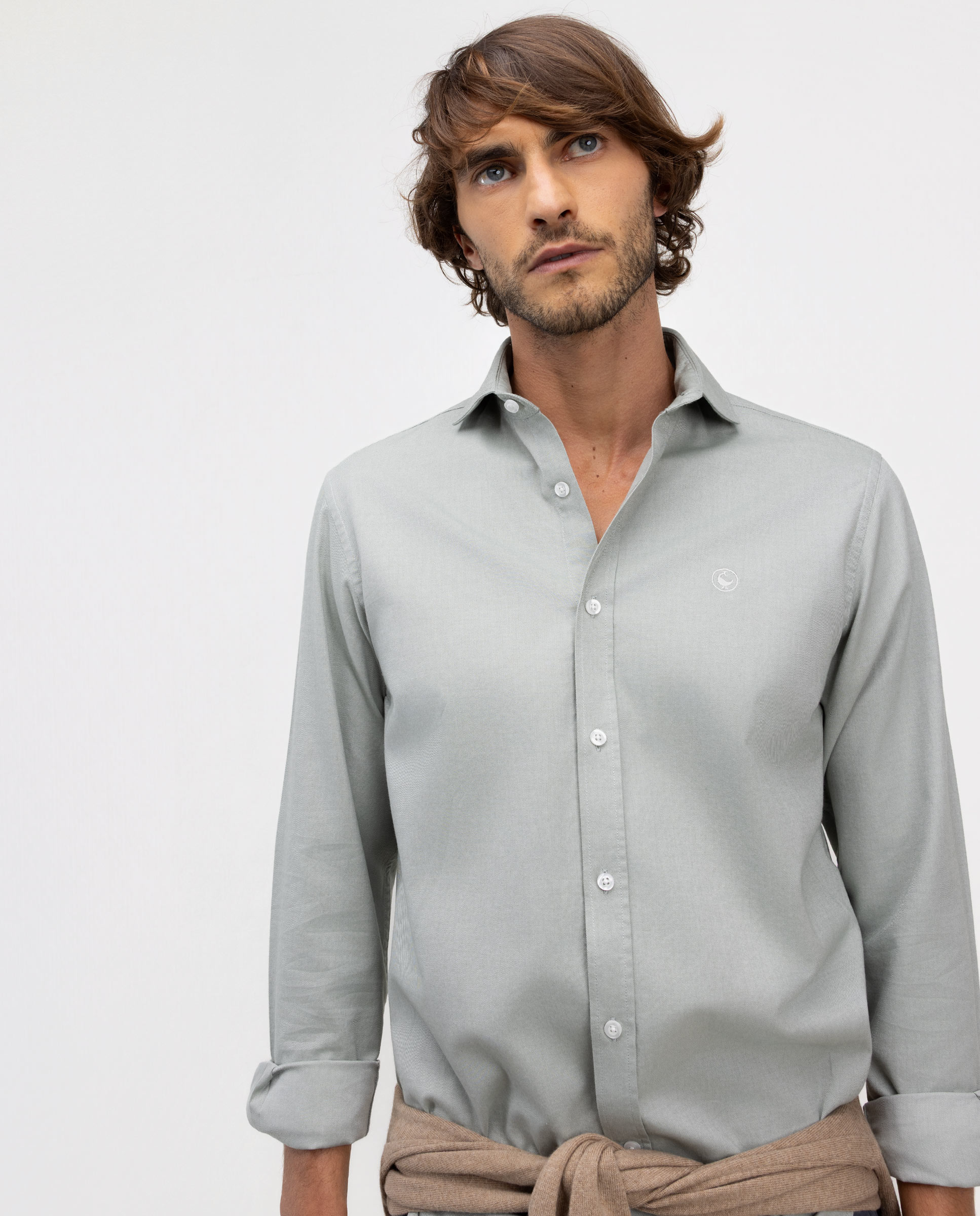 Imagen 2 de Camisa de hombre viyela cuello italiano - El Ganso - Verde Verde