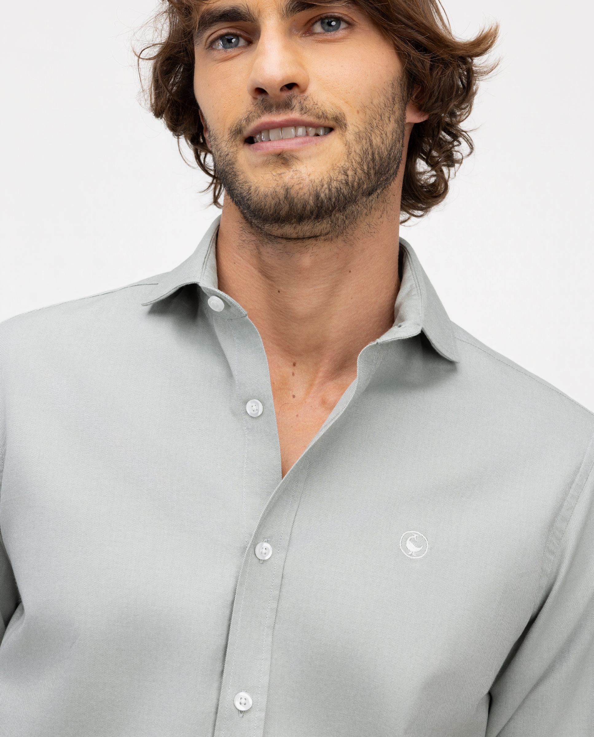 Imagen 4 de Camisa de hombre viyela cuello italiano - El Ganso - Verde Verde