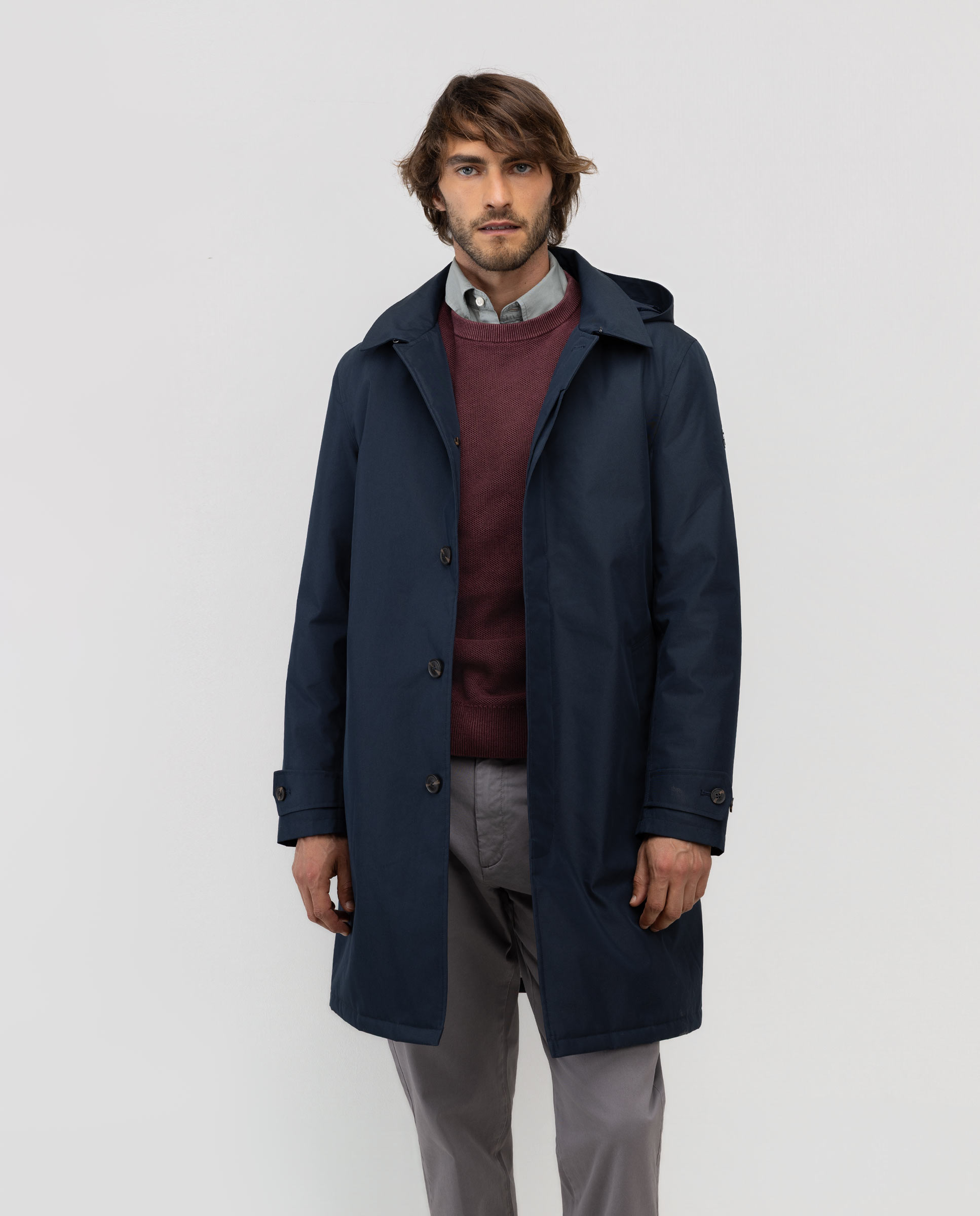 Imagen 0 de Gabardina de hombre acolchada lisa Azul marino