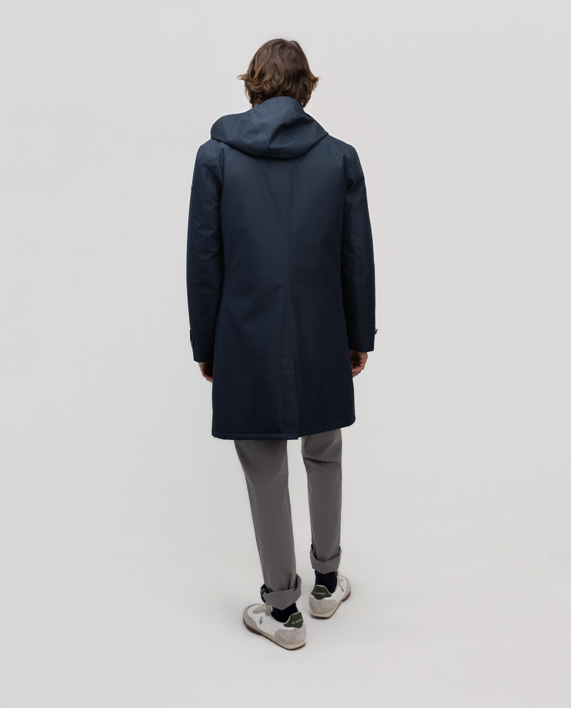 Imagen 4 de Gabardina de hombre acolchada cuadro harris - El Ganso - Azul marino Azul marino