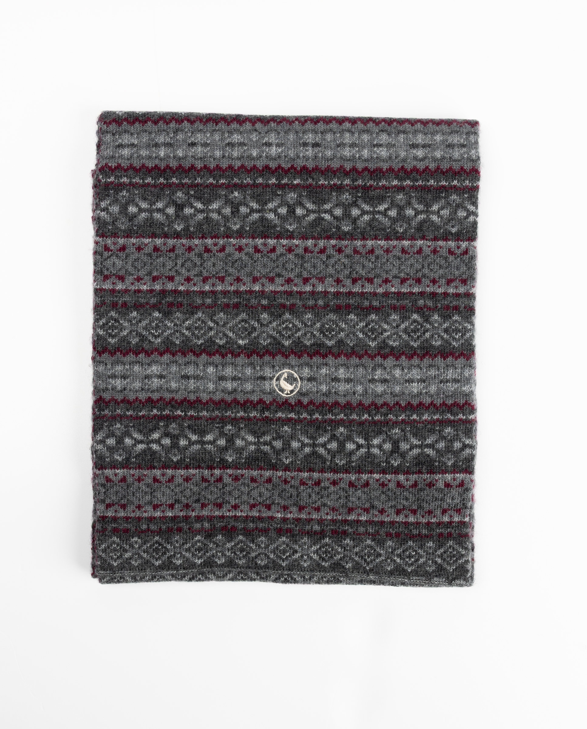 Bufanda lana fairisle - El Ganso - Gris Gris-1
