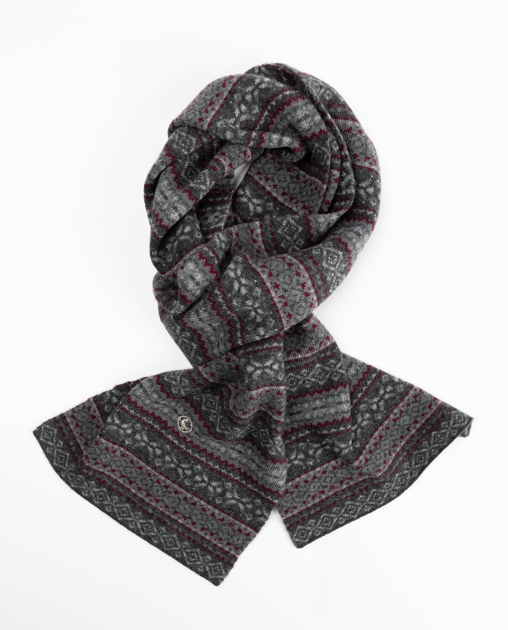Bufanda lana fairisle - El Ganso - Gris Gris-3