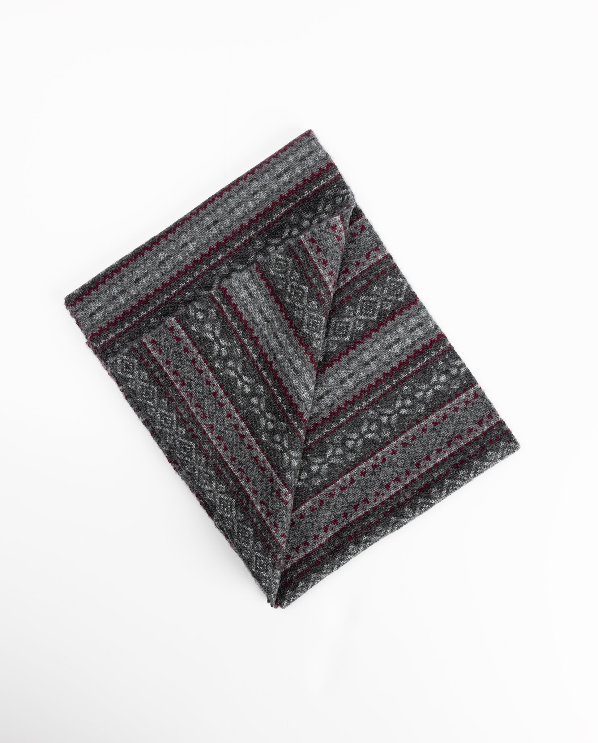 Bufanda lana fairisle - El Ganso - Gris Gris-2