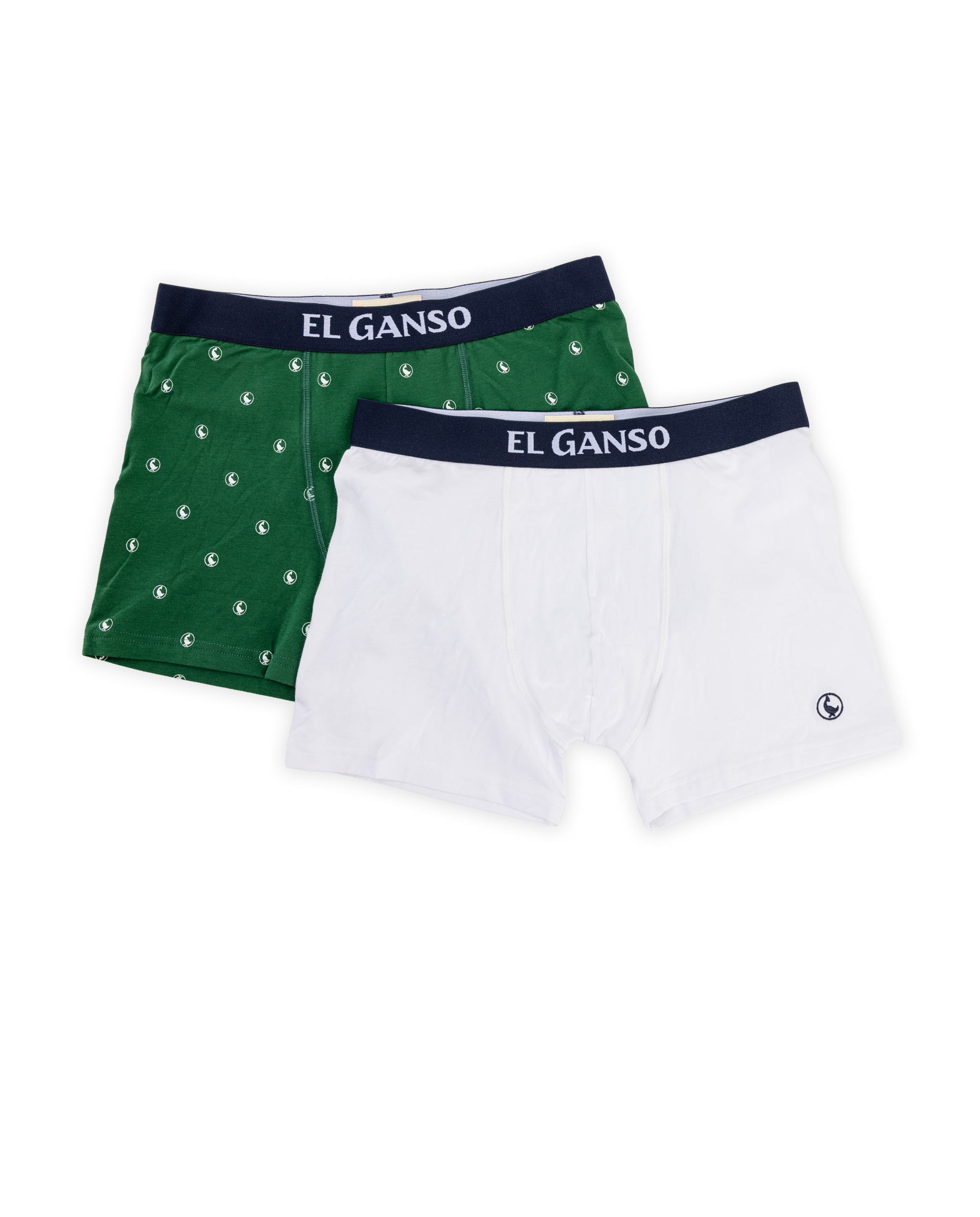 Imagen 0 de Pack boxer de hombre liso y de gansos Blanco